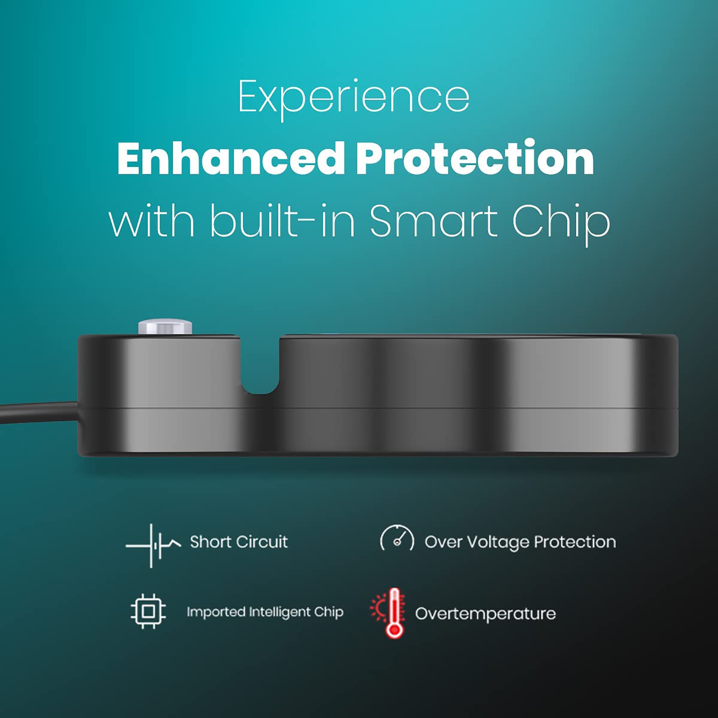 PORTRONICS Power Plate 5 3-Sockets Extension Board (1.5 Meters, 3 USB Charging Slots, POR 1565, Black)_3