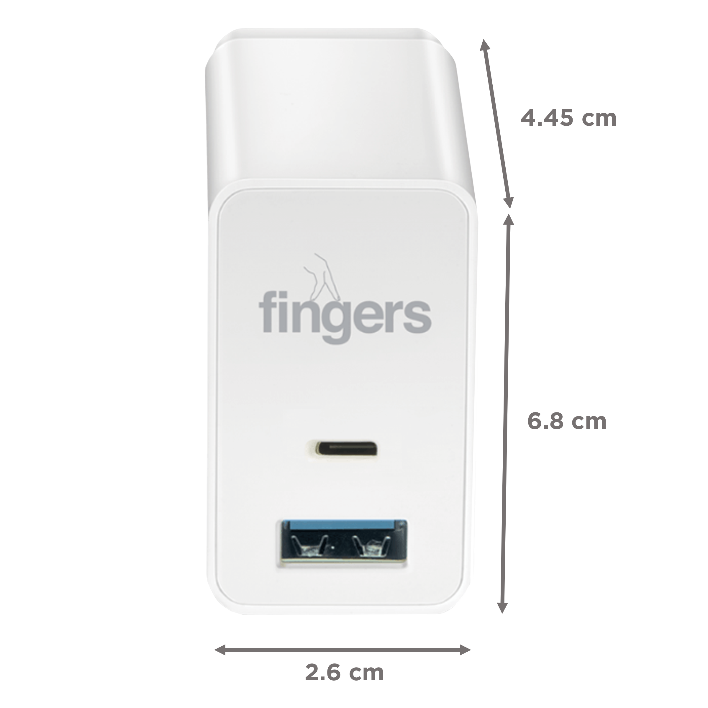 fingers PA-FAST-C 18W Type A and Type C Fast Charger (Type C to Type C Cable, Short Circuits Protection, Piano White)_3