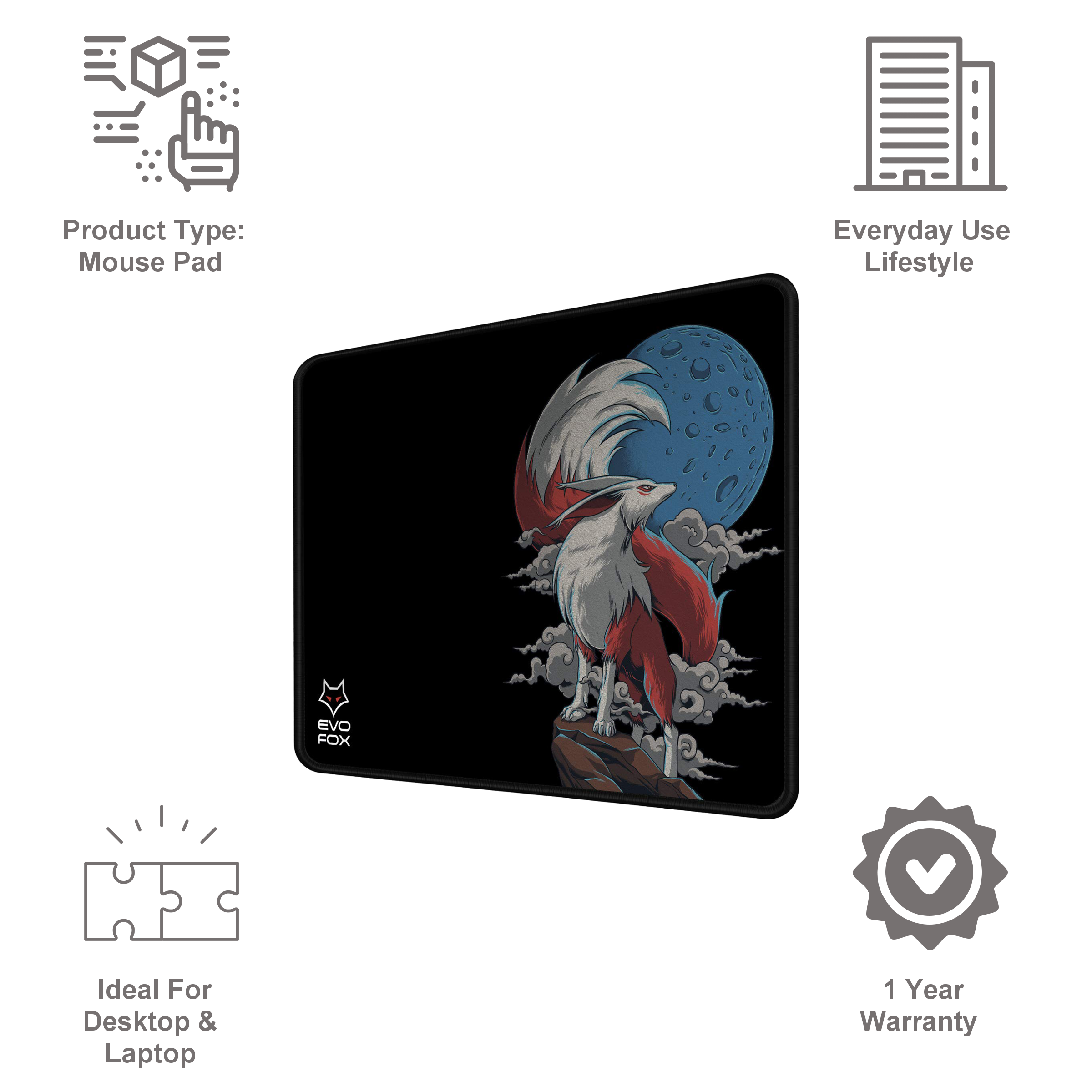 AMKETTE Falcon X35 Gaming Mouse Pad (Non-Slip Rubber base, 595BK, Black)_9