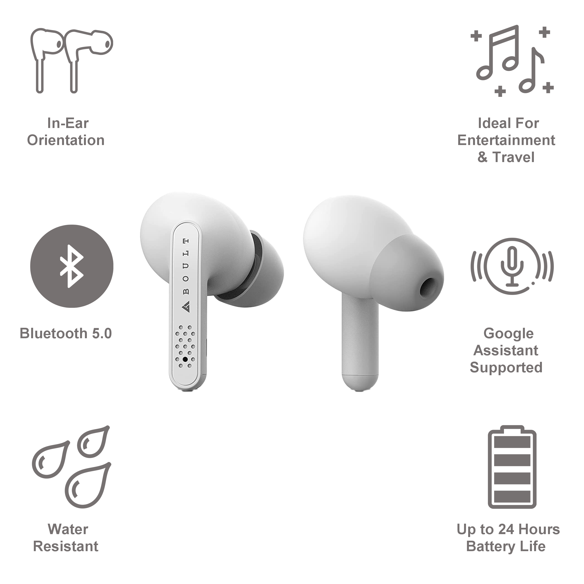 GOBOULT AirBass Propods BA-RD-Propods Truly Wireless Earbuds ( IPX5 Water Resistant, Up to 24 Hours Battery Life, White)_6