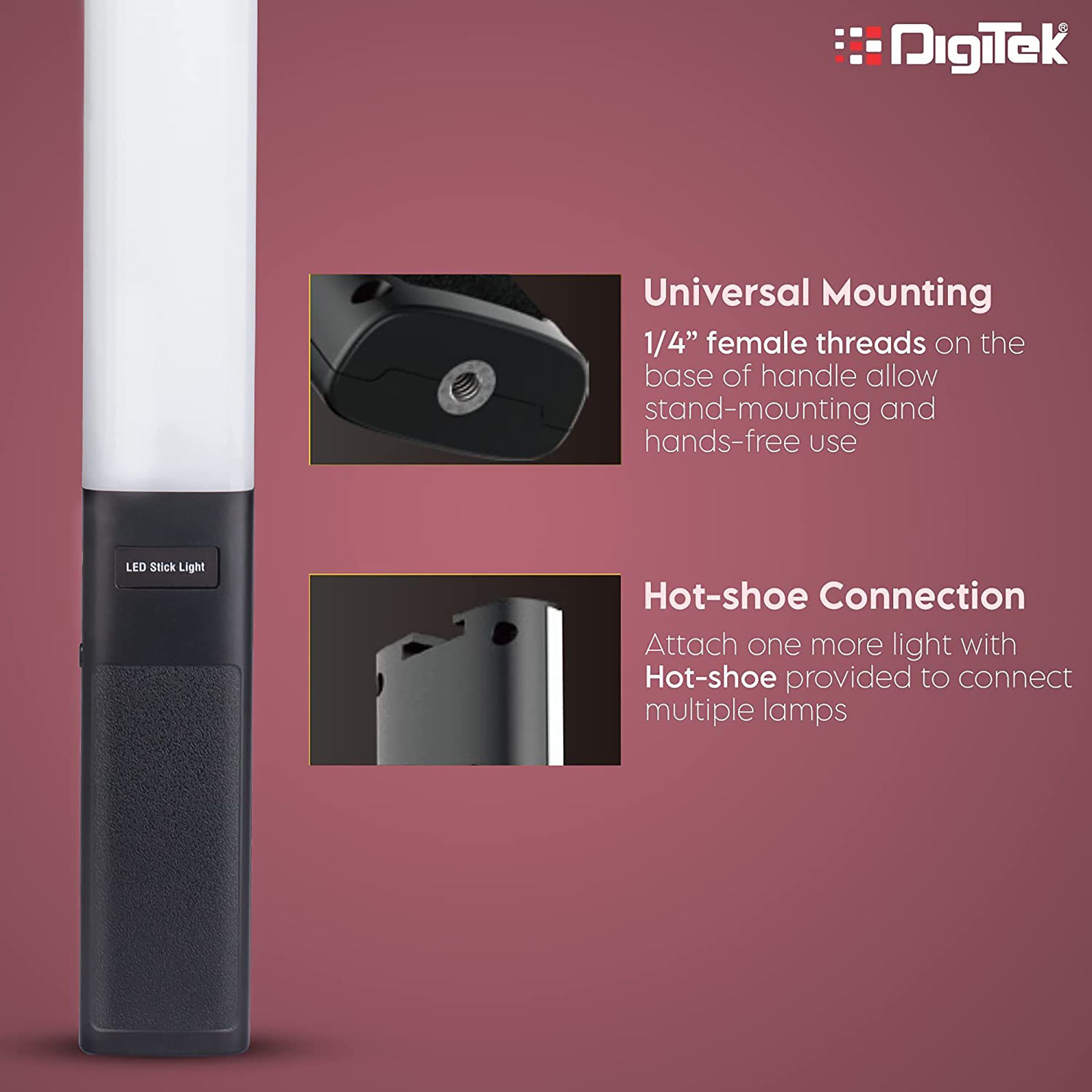 Digitek DSL-20W LED Light Wand with Remote for Photography, Videography & Live Streaming (Convenient Controls) Digitek DSL-20W LED Light Wand with Remote for Photography, Videography & Live Streaming (Convenient Controls)_9
