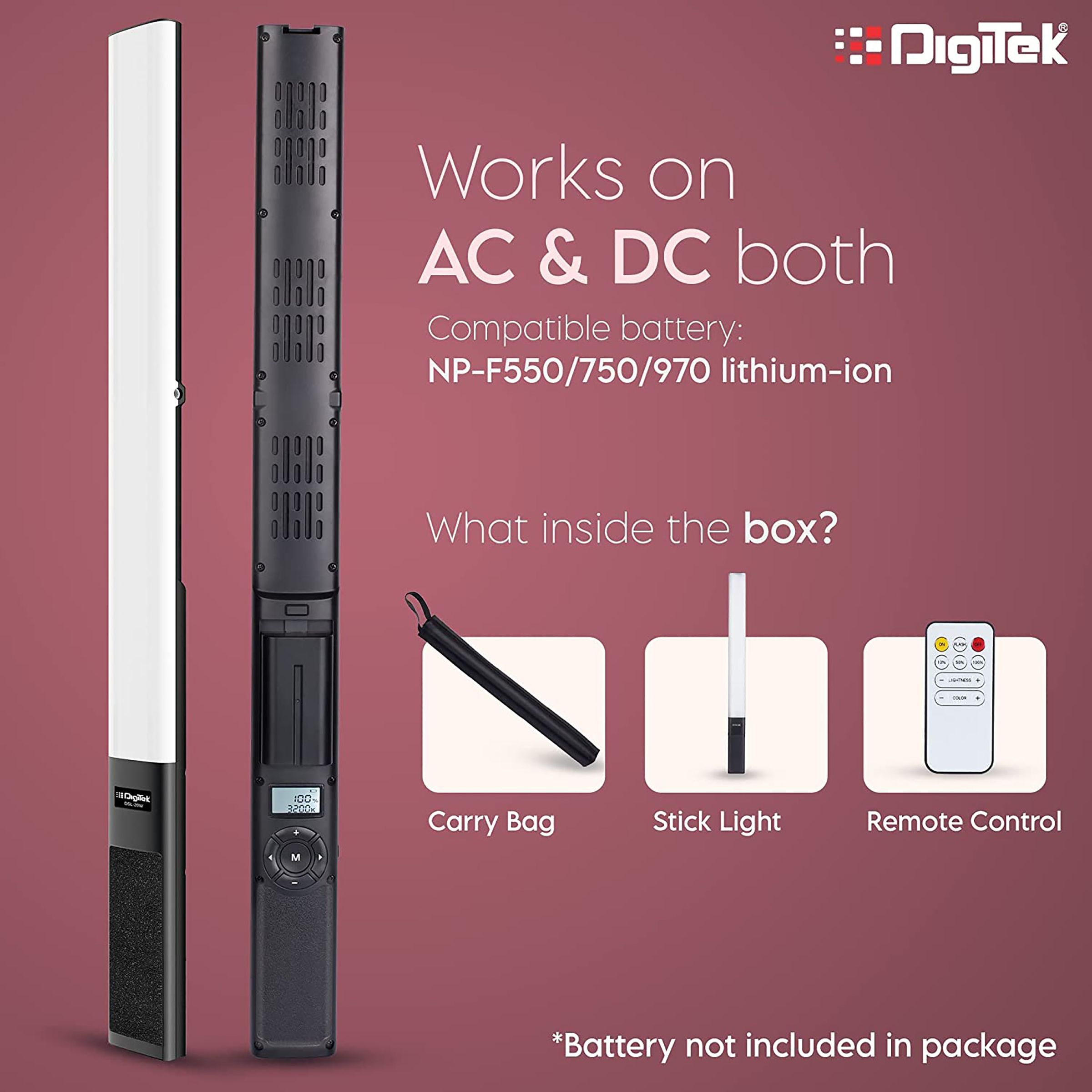 Digitek DSL-20W LED Light Wand with Remote for Photography, Videography & Live Streaming (Convenient Controls) Digitek DSL-20W LED Light Wand with Remote for Photography, Videography & Live Streaming (Convenient Controls)_10