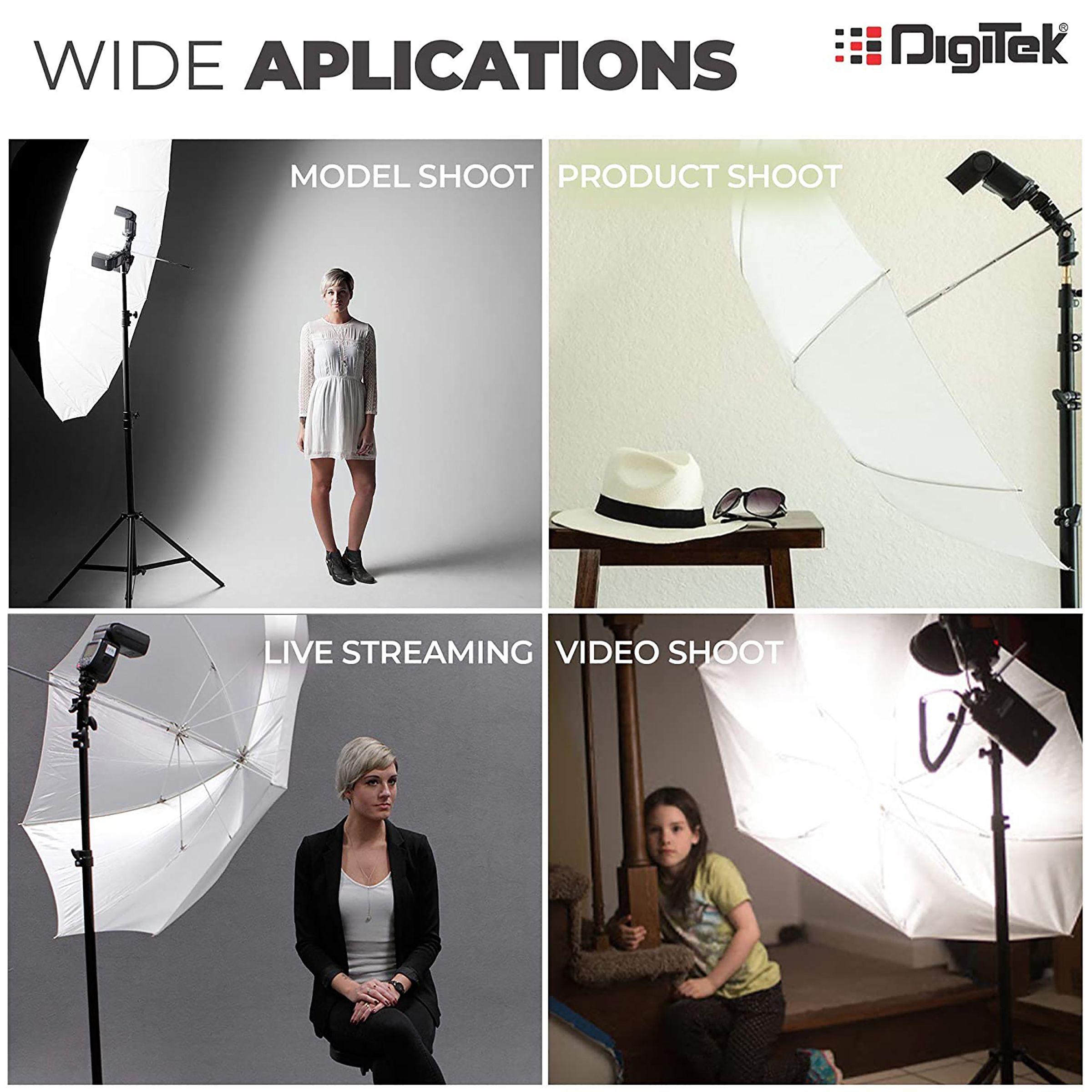 DigiTek DMUC-001 Umbrella Clamp (with Hotshoes Mount, Black)_7