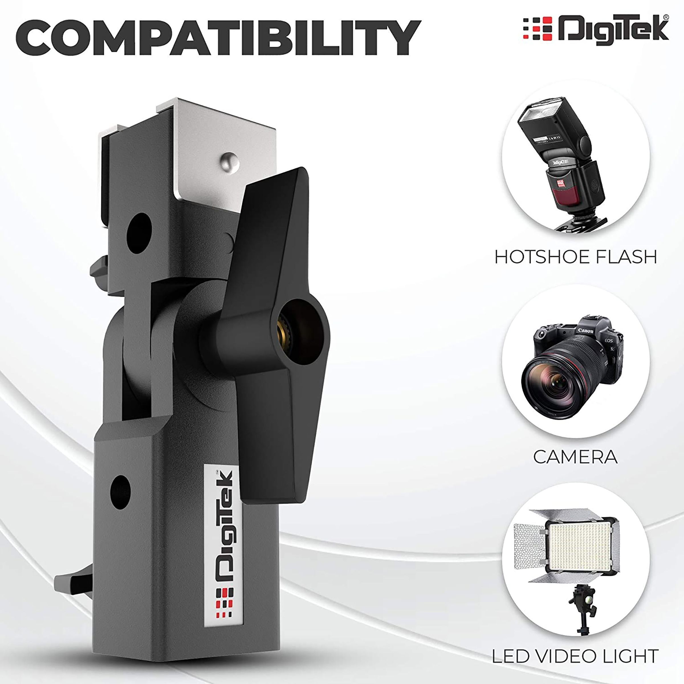 DigiTek DMUC-001 Umbrella Clamp (with Hotshoes Mount, Black)_8