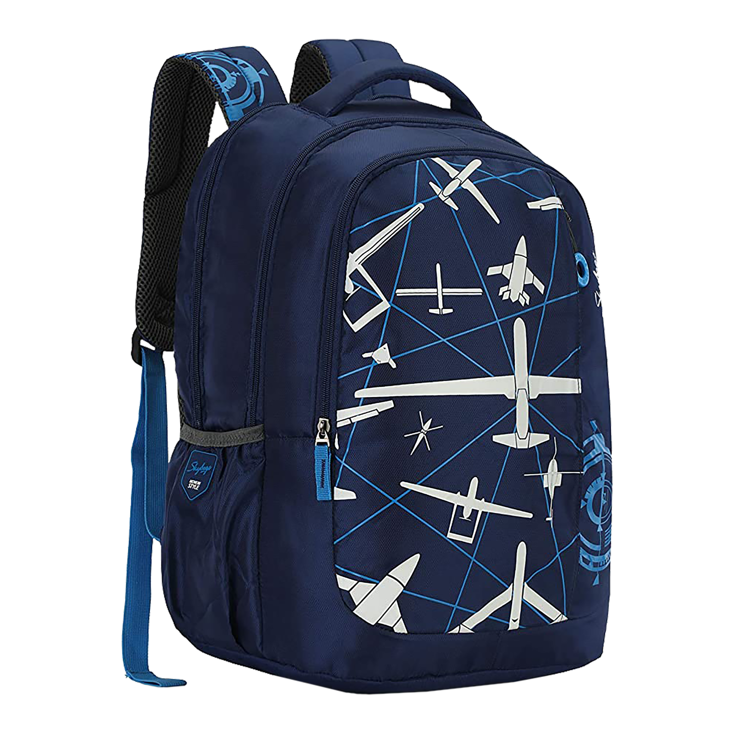Skybags New Neon 32 Litres Polyester Backpack (3 Compartments, BPNNE17HBLU, Blue)_6
