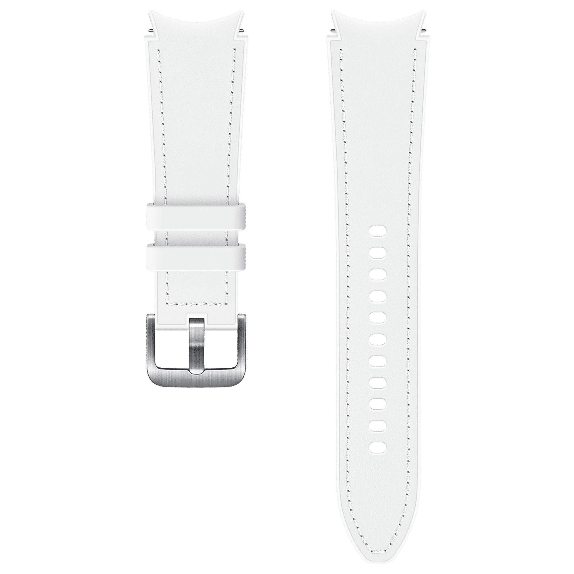 SAMSUNG Hybrid Fluoroelastomer & Leather Band for SAMSUNG Galaxy Watch4, Watch4 Classic, Watch5 & Watch5 Pro (20mm, M / L) (Sweat Resistant, White)_1