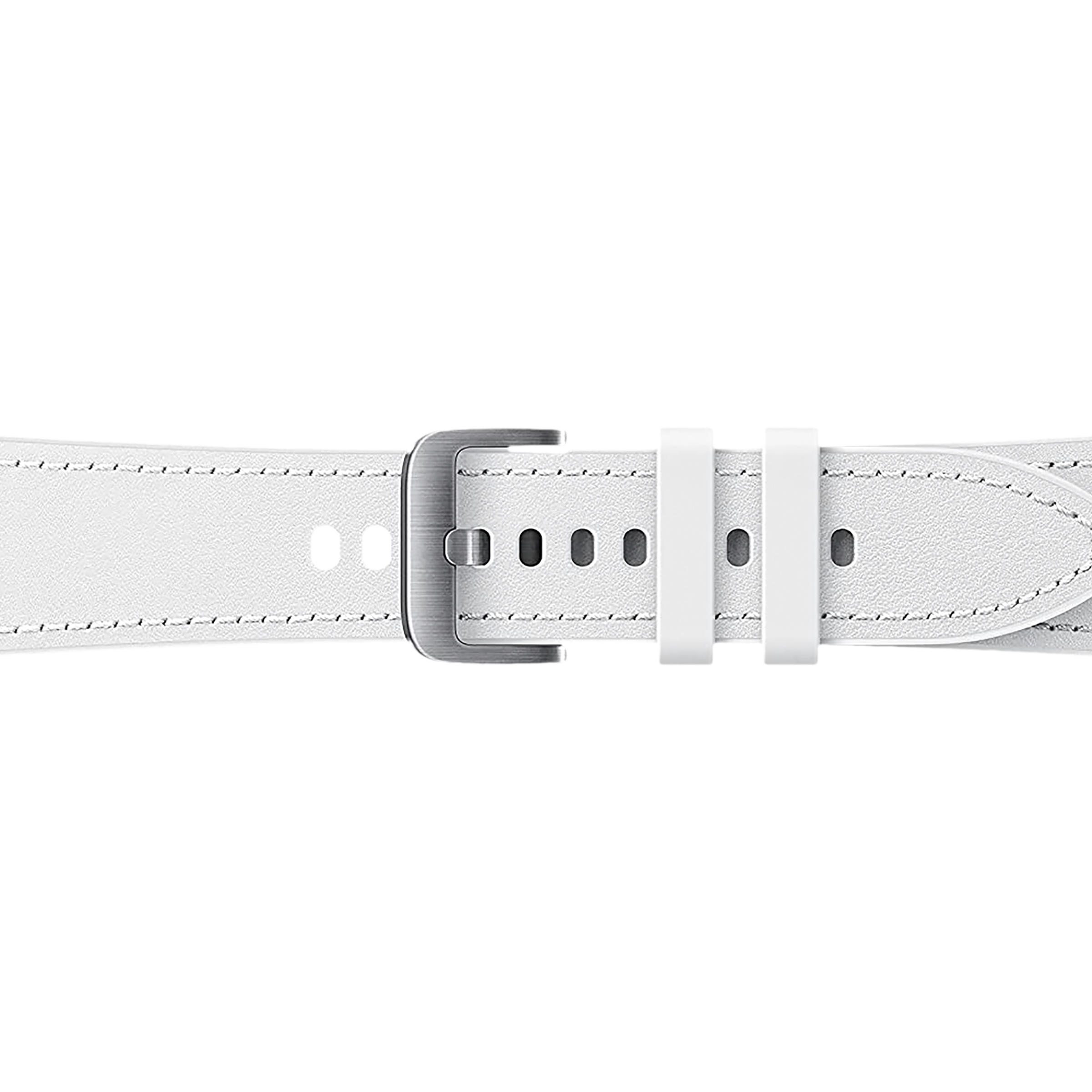 SAMSUNG Hybrid Fluoroelastomer & Leather Band for SAMSUNG Galaxy Watch4, Watch4 Classic, Watch5 & Watch5 Pro (20mm, M / L) (Sweat Resistant, White)_4