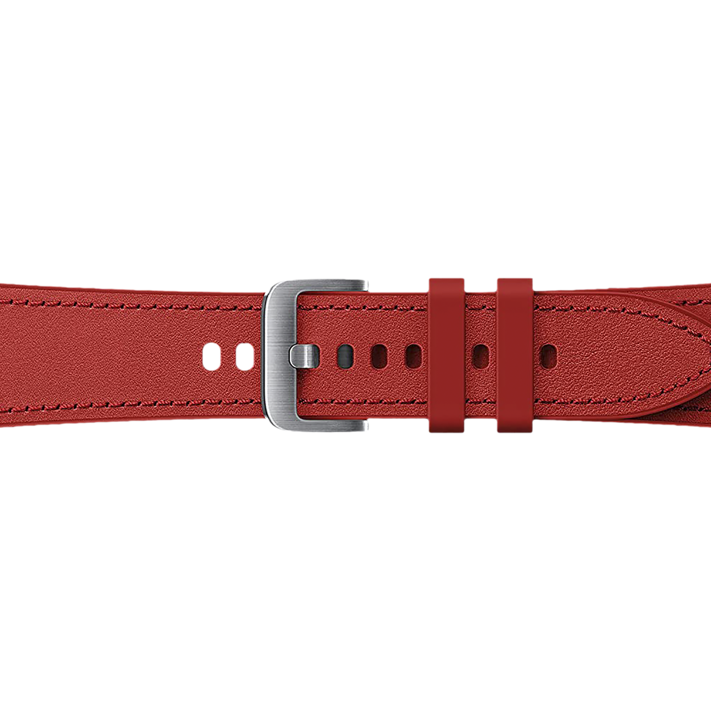 SAMSUNG Hybrid Fluoroelastomer & Leather Band for SAMSUNG Galaxy Watch4, Watch4 Classic, Watch5 & Watch5 Pro (20mm, M / L) (Sweat Resistant, Red)_4