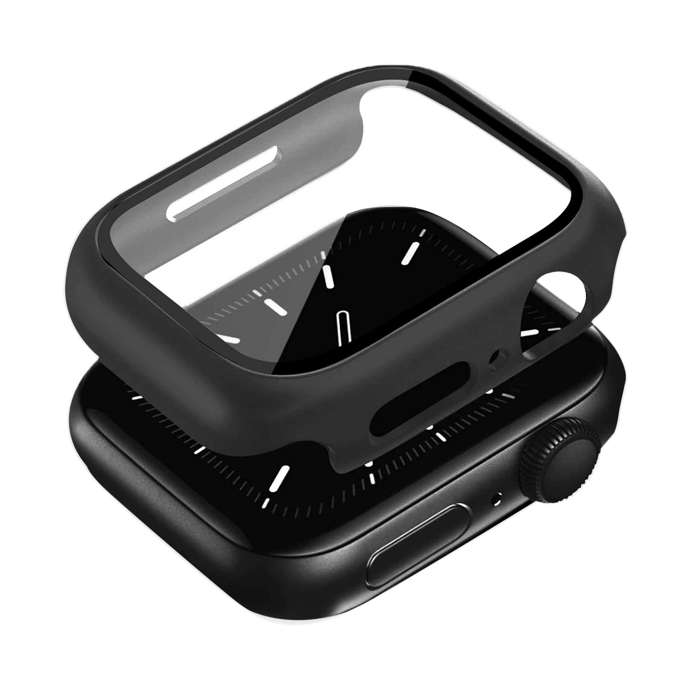 GRIPP Defence Polycarbonate Bumper Case for Apple Watch Series 4, 5, 6, 7, 8, 9 & SE (40mm | 41mm) (Built-in Tempered Glass, Black)_1