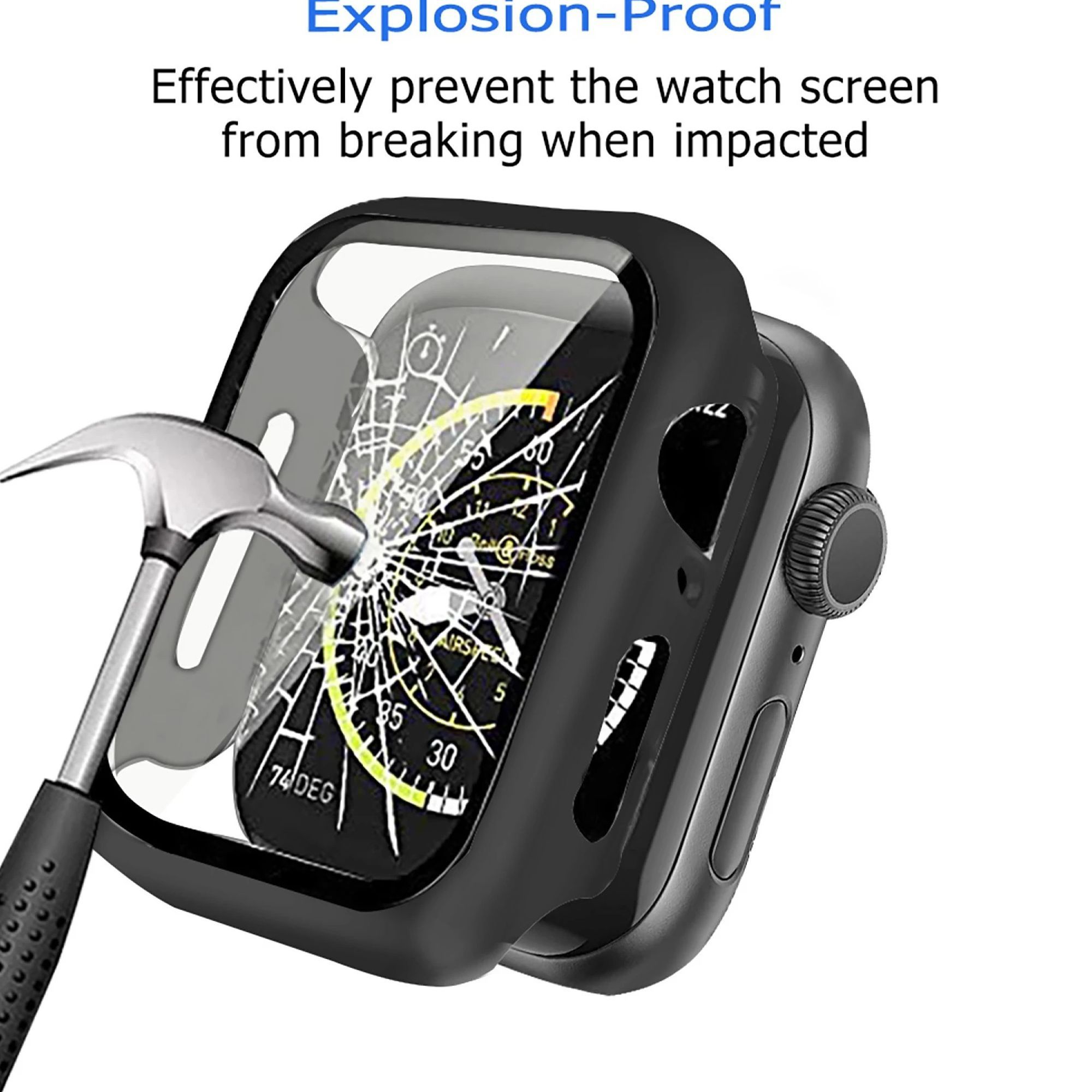 GRIPP Defence Polycarbonate Bumper Case for Apple Watch Series 4, 5, 6, 7, 8, 9 & SE (40mm | 41mm) (Built-in Tempered Glass, Black)_8