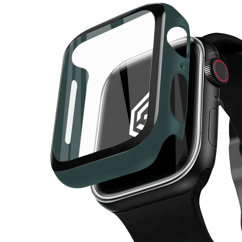 GRIPP Defence Polycarbonate Bumper Case for Apple Watch Series 4, 5, 6, 7, 8, 9 & SE (40mm | 41mm) (Built-in Tempered Glass, Green)_4