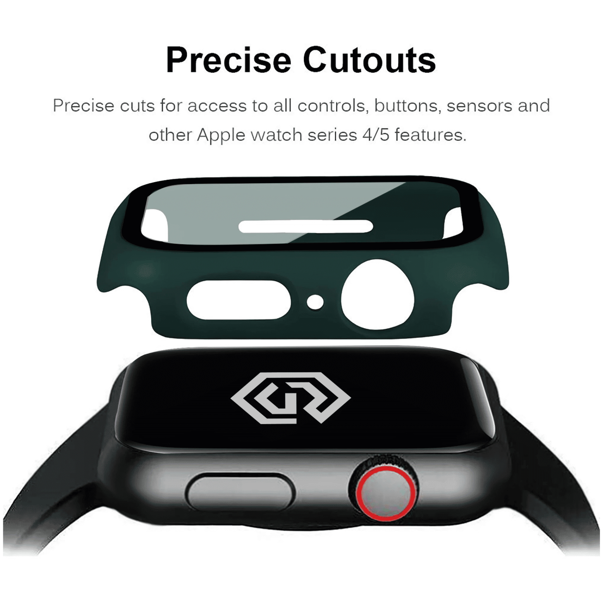 GRIPP Defence Polycarbonate Bumper Case for Apple Watch Series 4, 5, 6, 7, 8, 9 & SE (40mm | 41mm) (Built-in Tempered Glass, Green)_7