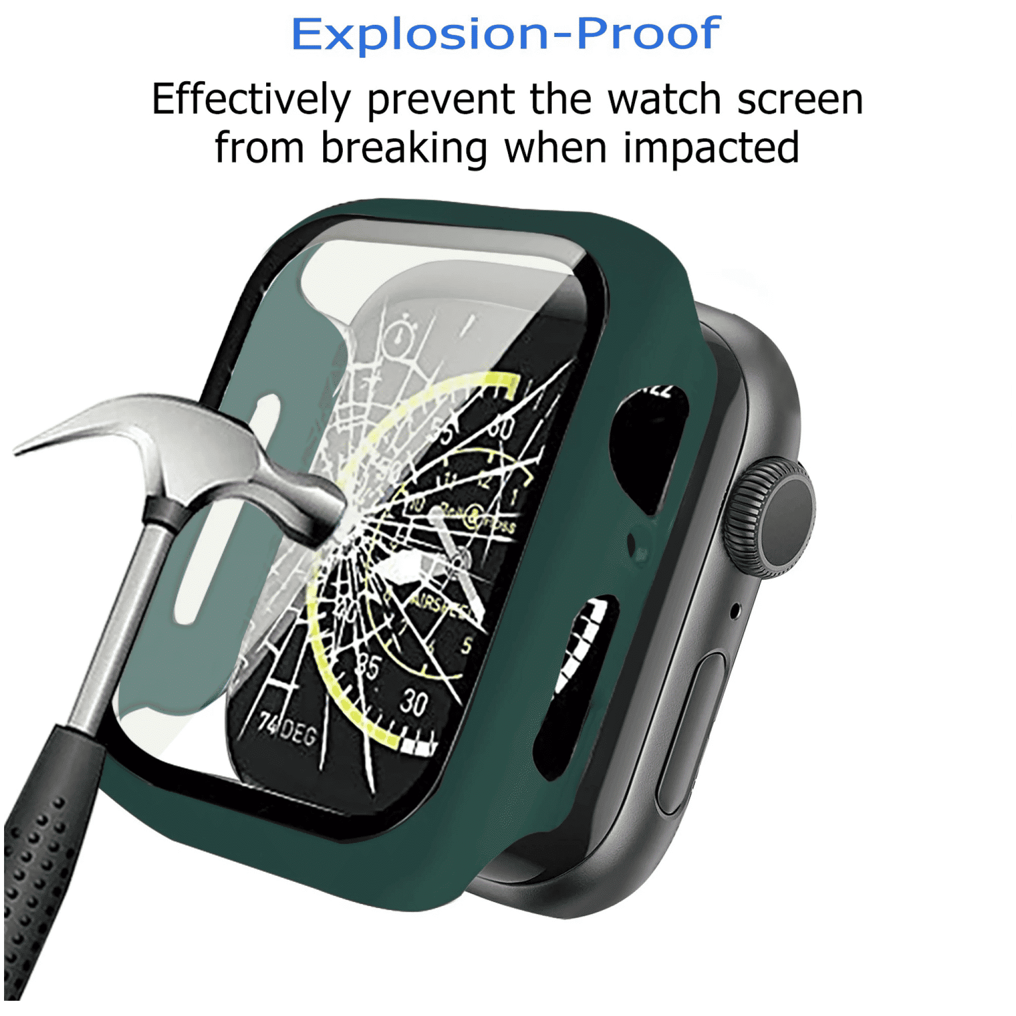 GRIPP Defence Polycarbonate Bumper Case for Apple Watch Series 4, 5, 6, 7, 8, 9 & SE (40mm | 41mm) (Built-in Tempered Glass, Green)_8