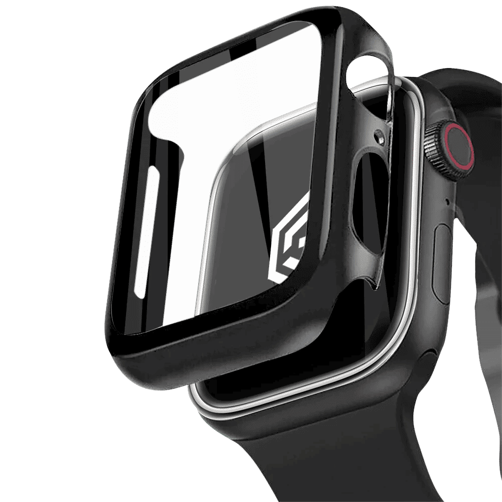 Gripp Defence Polycarbonate Bumper Case for Apple Watch Series 7, 6, 5, 4, 3, 2, 1 & SE (45mm) (Built-in Tempered Glass, Black)_4