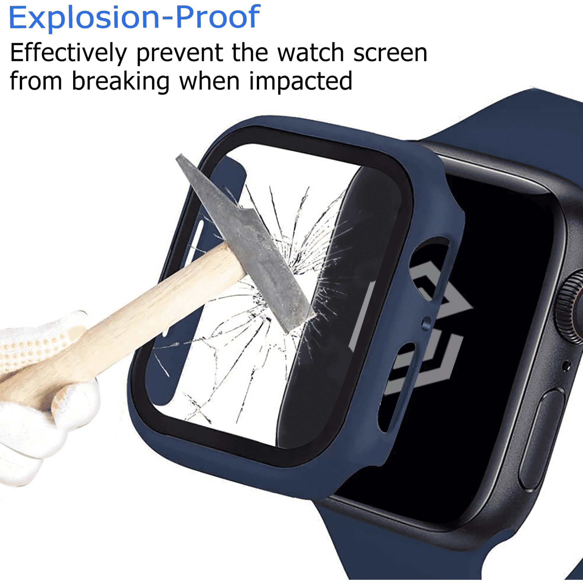 Gripp Defence Polycarbonate Bumper Case for Apple Watch Series 7, 6, 5, 4, 3, 2, 1 & SE (45mm) (Built-in Tempered Glass, Blue)_8