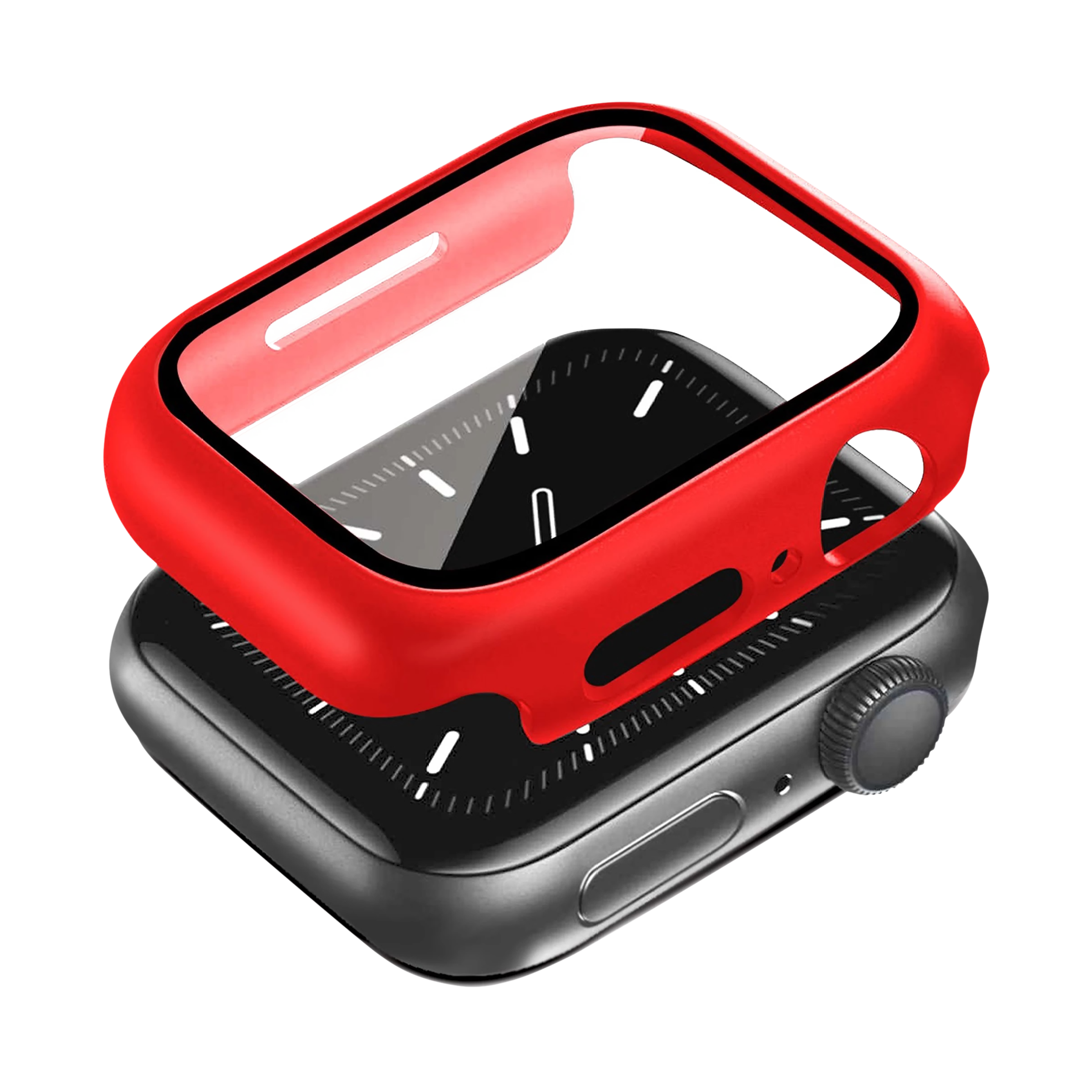 GRIPP Defence Polycarbonate Bumper Case for Apple Watch Series 9, 8, 7, 6, 5, 4, 3, 2, 1 & SE (45mm) (Built-in Tempered Glass, Red)_1