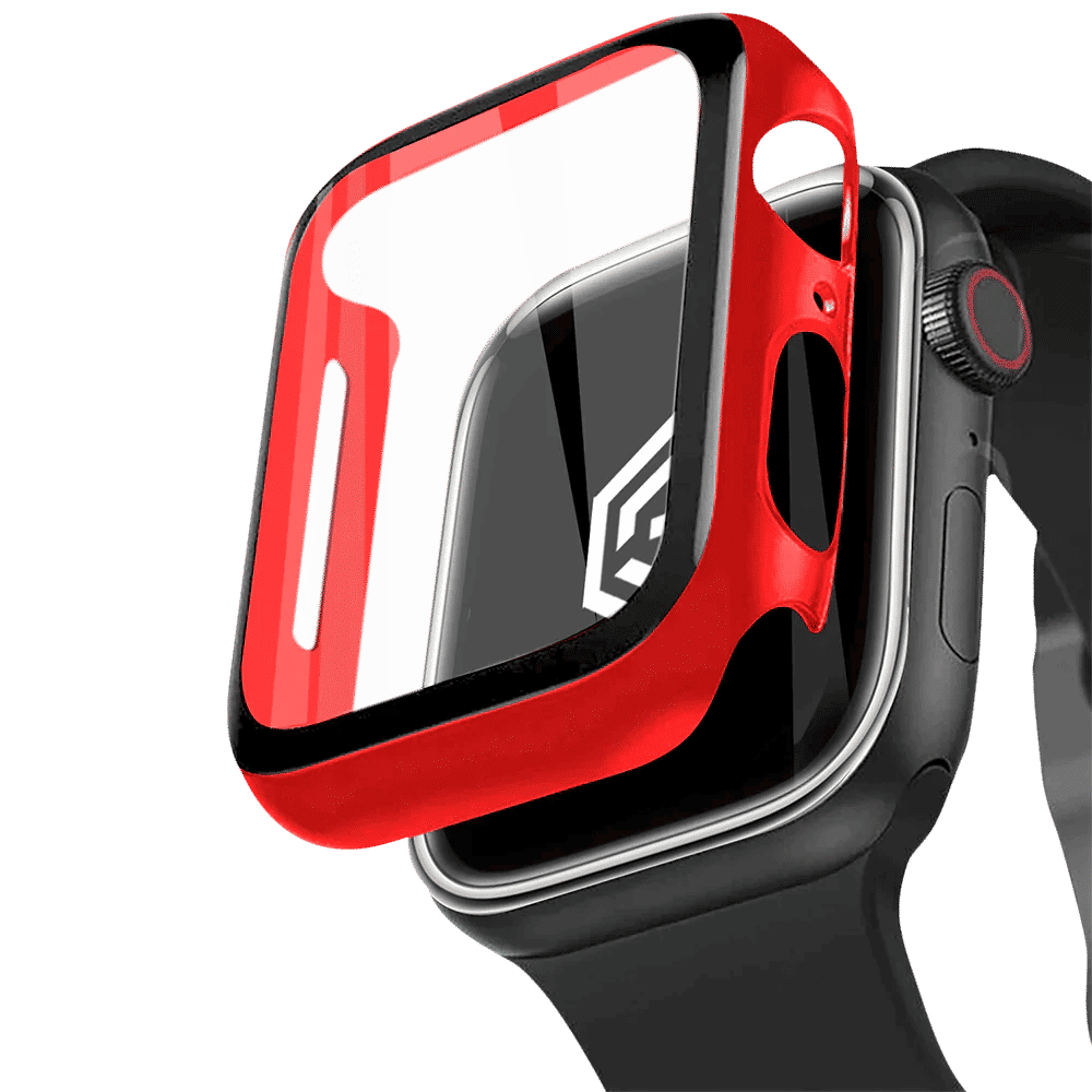 GRIPP Defence Polycarbonate Bumper Case for Apple Watch Series 9, 8, 7, 6, 5, 4, 3, 2, 1 & SE (45mm) (Built-in Tempered Glass, Red)_4