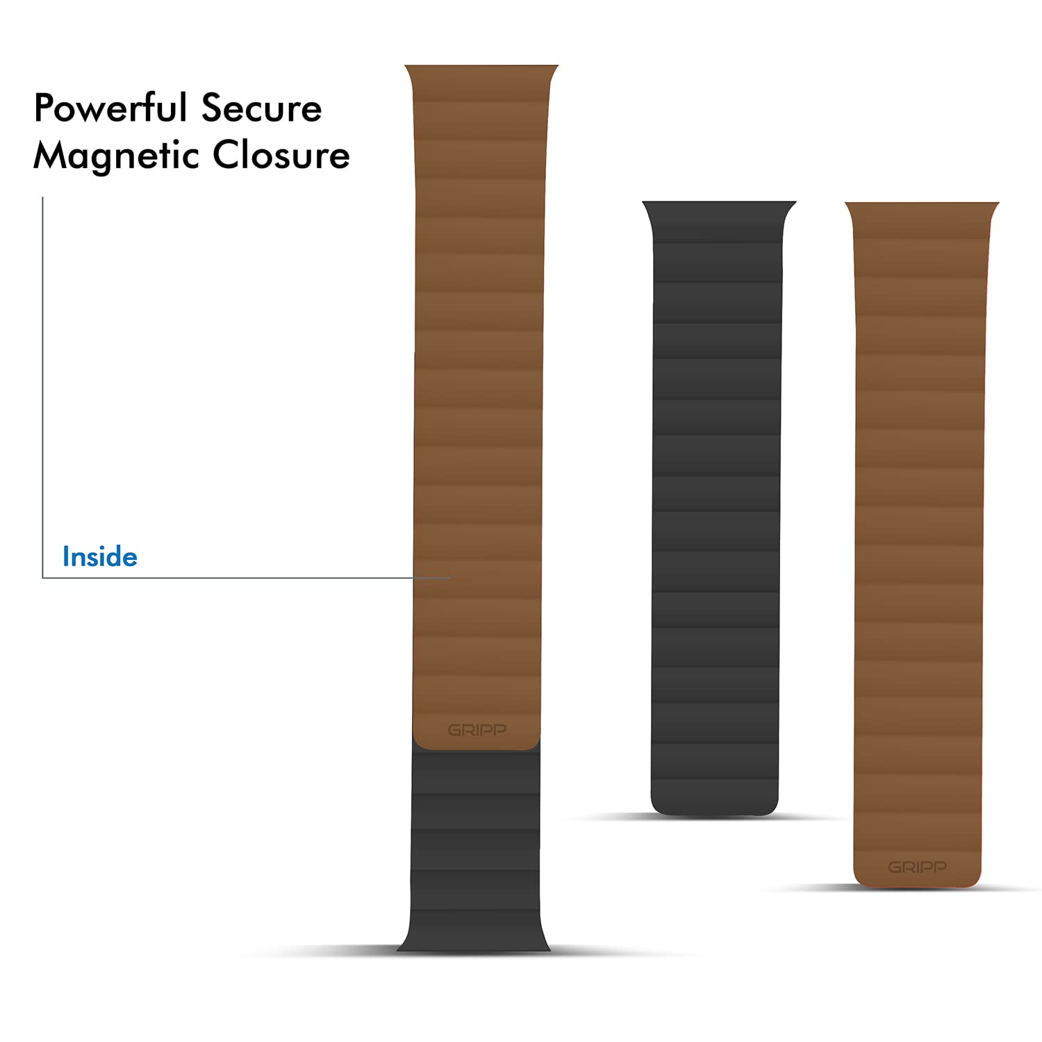 Gripp Reverser Silicone & Nylon Magnetic Strap for Apple Watch Series 3, 4, 5, 6 & 7 (40mm, 41mm) (Perfect Fit, Camel Black) Gripp Reverser Silicone & Nylon Magnetic Strap for Apple Watch Series 3, 4, 5, 6 & 7 (40mm, 41mm) (Perfect Fit, Camel Black)_6