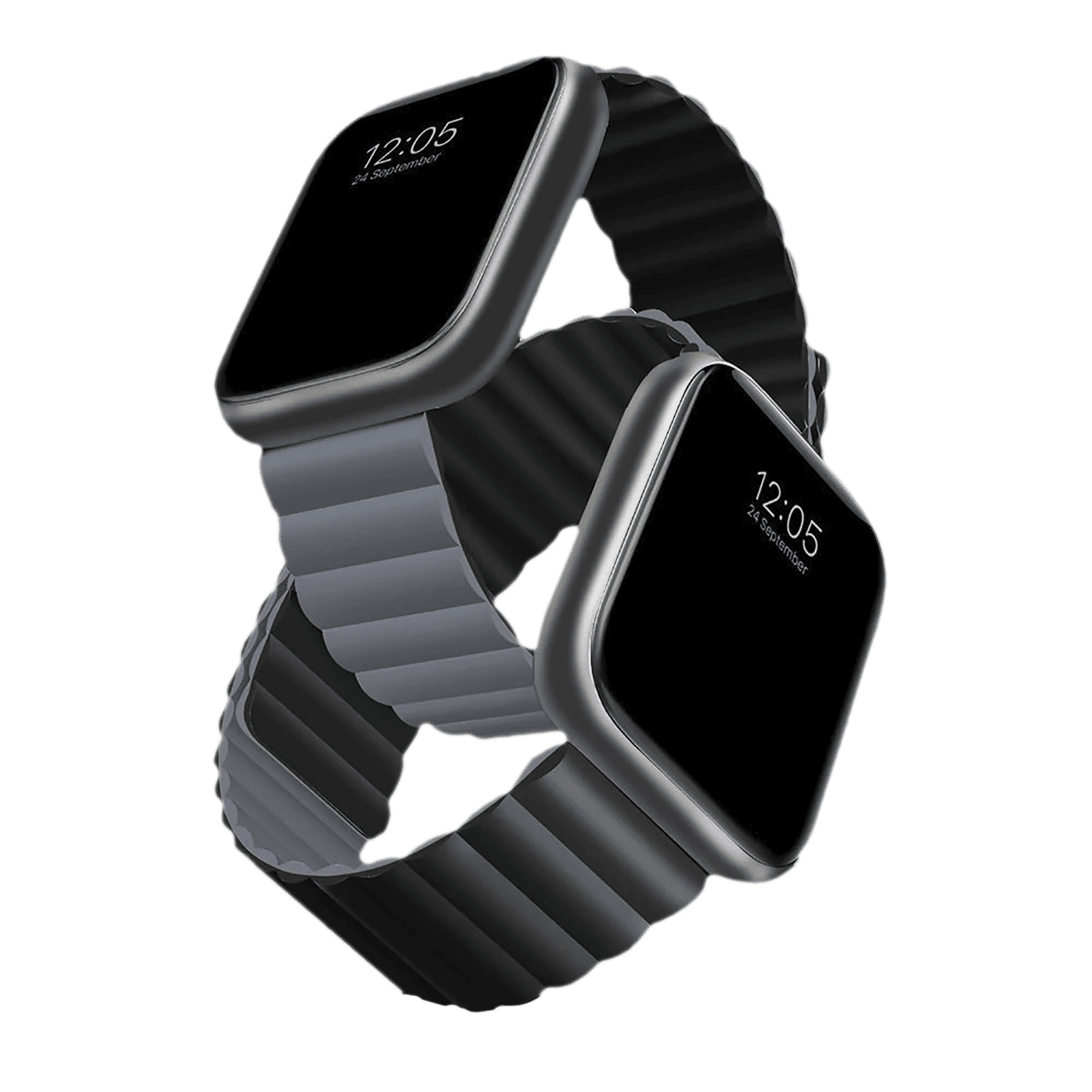 GRIPP Reverser Silicone Magnetic Strap for Apple Watch Series SE, 1, 2, 3, 4, 5, 6, 7, 8, 9 & 10 (40mm / 41mm / 42mm) (Perfect Fit, Grey & Black)_5