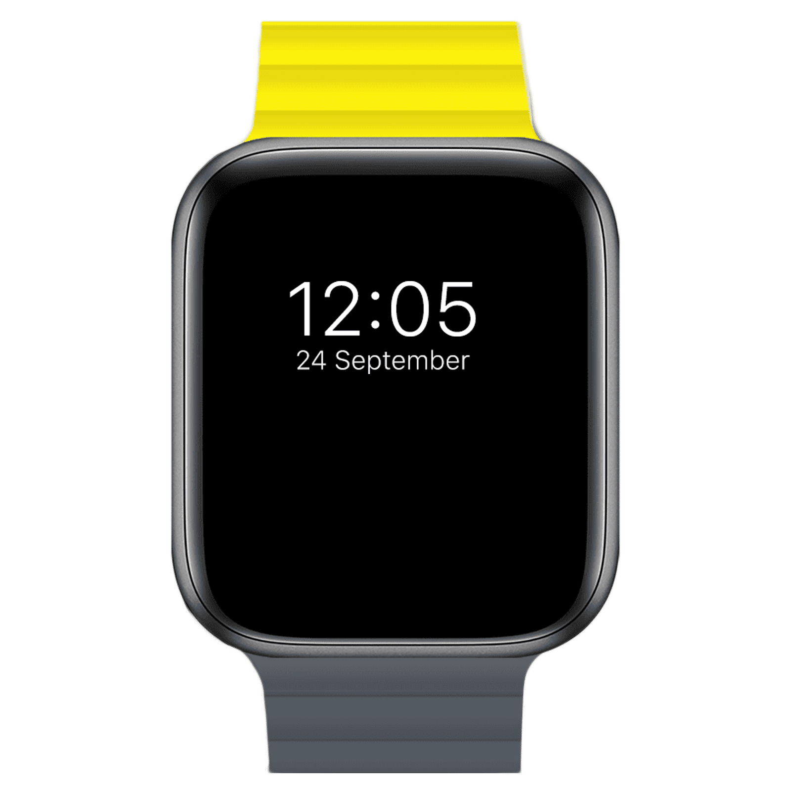 GRIPP Reverser Silicone Magnetic Strap for Apple Watch Series SE, 1, 2, 3, 4, 5, 6, 7, 8, 9 & 10 (40mm / 41mm / 42mm) (Perfect Fit, Grey & Yellow)_10