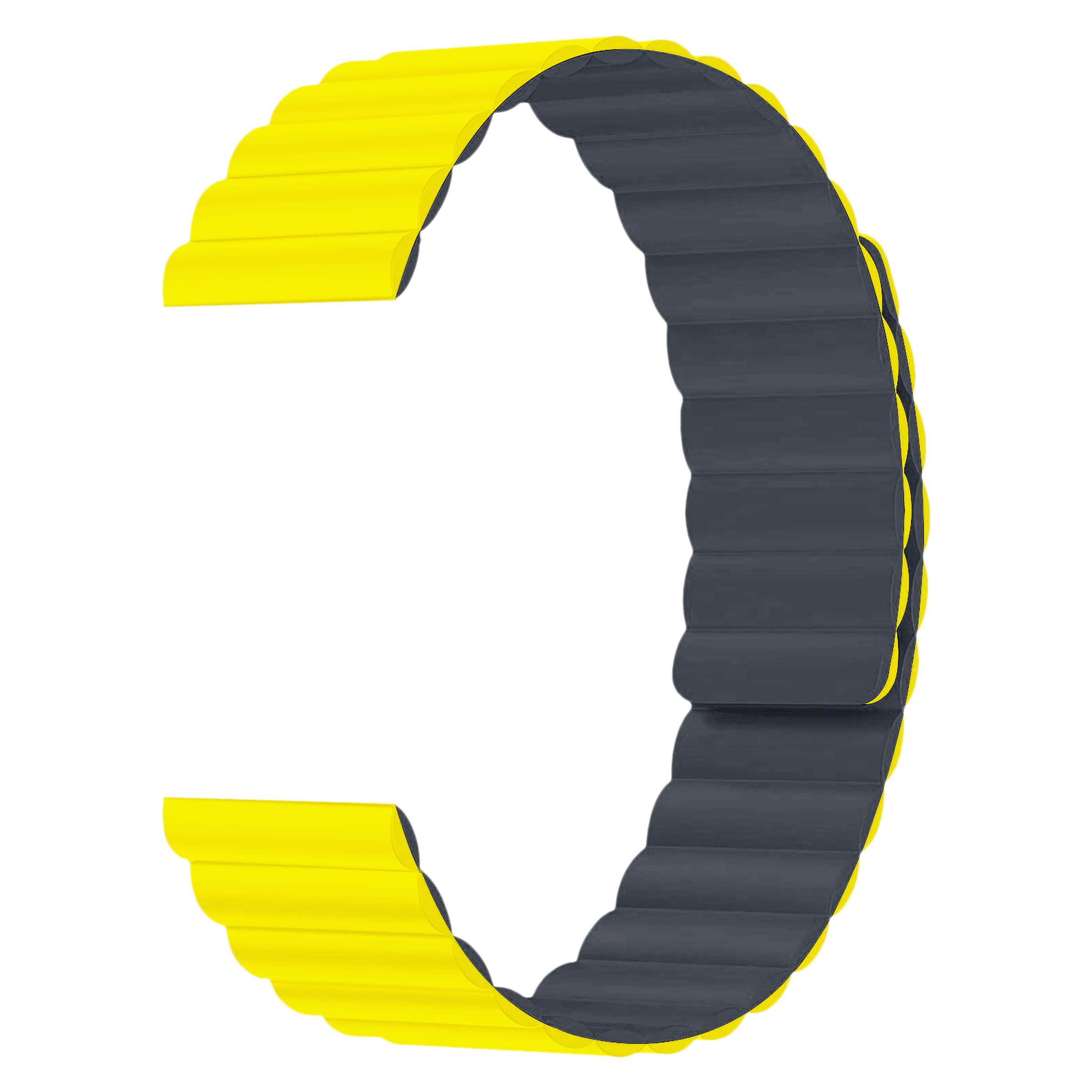 GRIPP Reverser Silicone Magnetic Strap for Apple Watch Series SE, 1, 2, 3, 4, 5, 6, 7, 8, 9 & 10 (40mm / 41mm / 42mm) (Perfect Fit, Grey & Yellow)_3