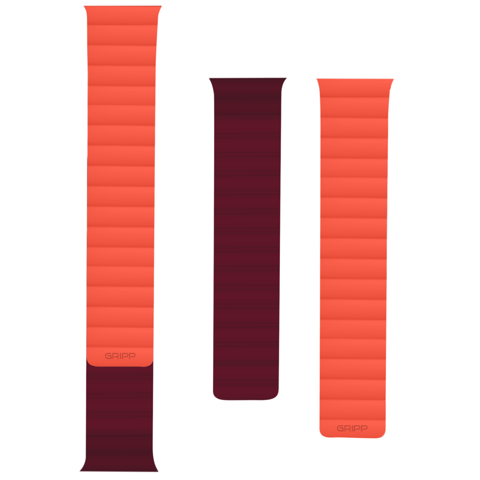 GRIPP Reverser Silicone Magnetic Strap for Apple Watch Series SE, 1, 2, 3, 4, 5, 6, 7, 8, 9 & 10 (40mm / 41mm / 42mm) (Perfect Fit, Wine Red & Red)_1