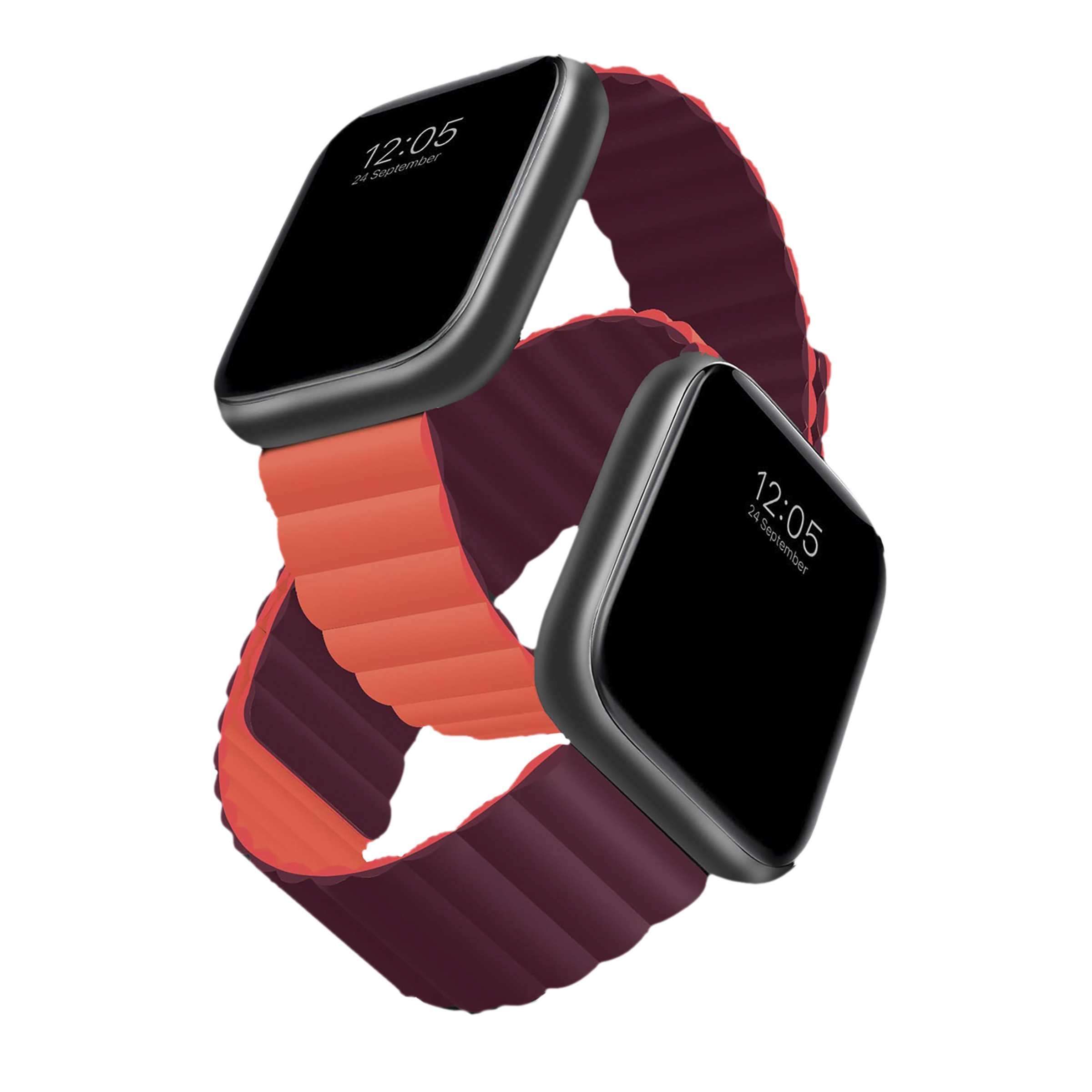 GRIPP Reverser Silicone Magnetic Strap for Apple Watch Series SE, 1, 2, 3, 4, 5, 6, 7, 8, 9 & 10 (40mm / 41mm / 42mm) (Perfect Fit, Wine Red & Red)_4