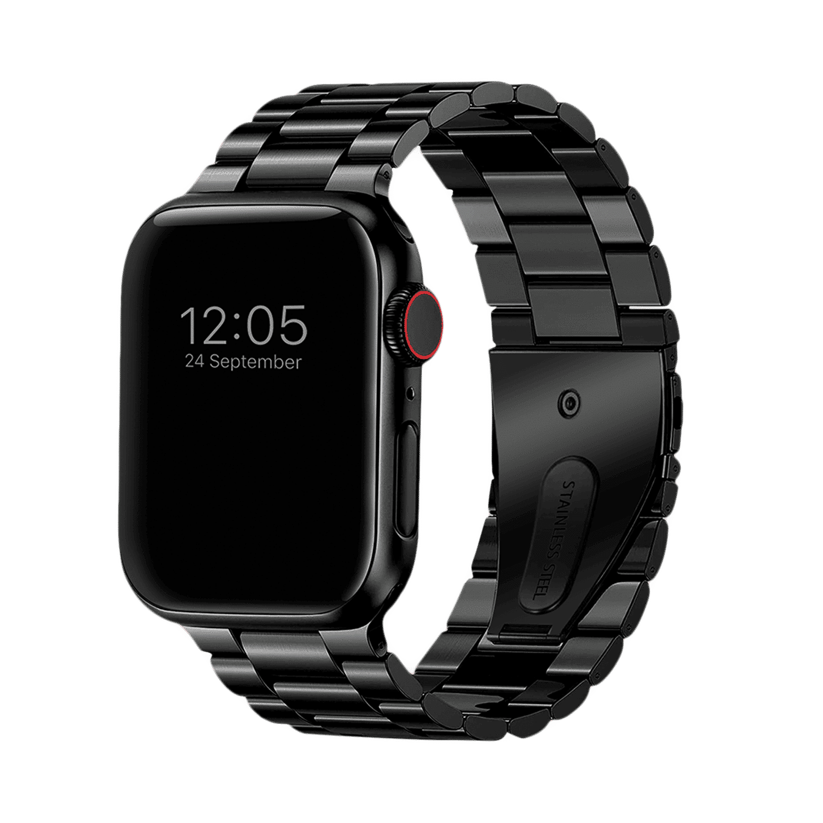 GRIPP Malleable Stainless Steel & Silicone Strap for Apple Watch Series Ultra, Ultra 2, SE, 4, 5, 6, 7, 8, 9, 10 (44mm / 45mm / 46mm / 49mm) (Safe & Secure, Black)_3