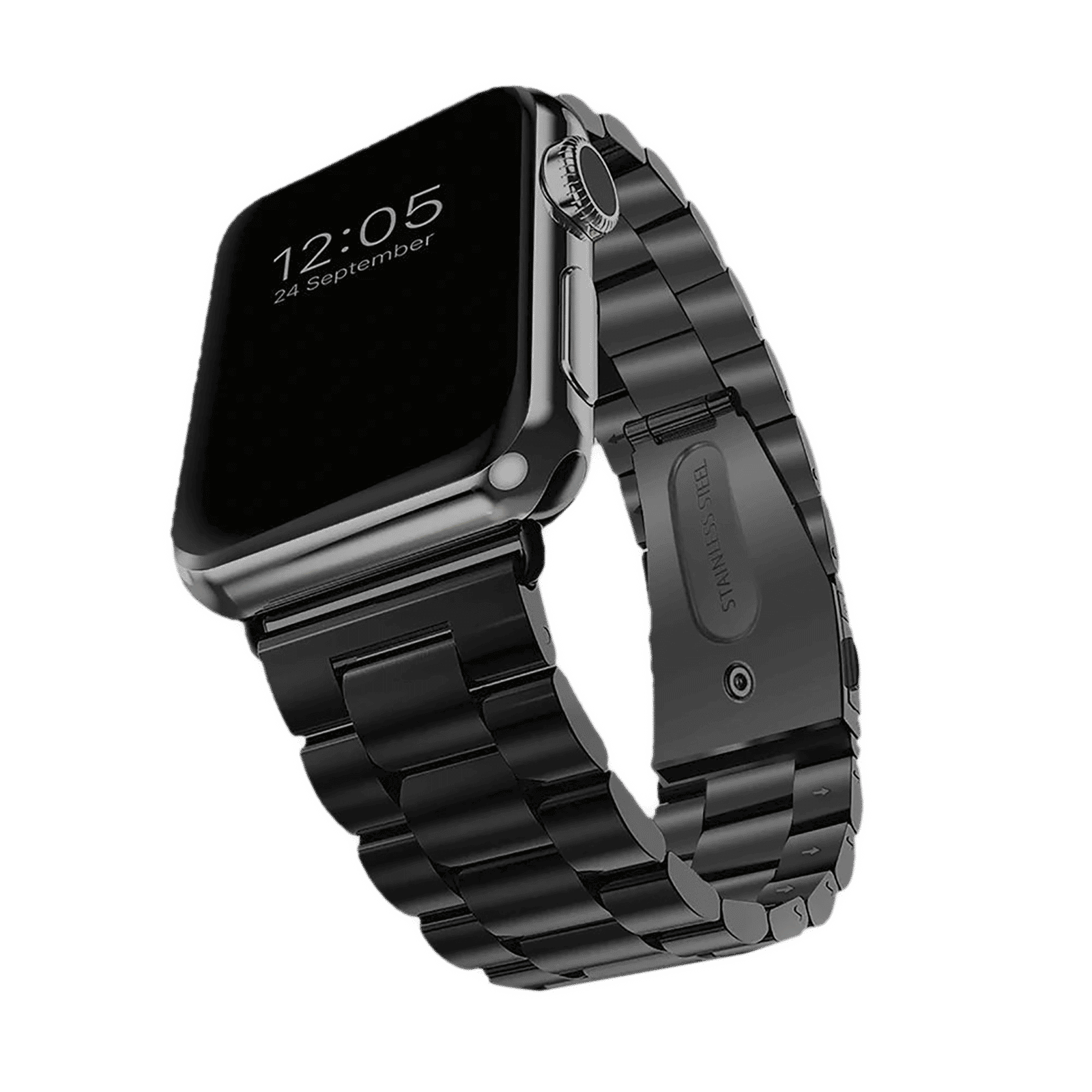 GRIPP Malleable Stainless Steel & Silicone Strap for Apple Watch Series Ultra, Ultra 2, SE, 4, 5, 6, 7, 8, 9, 10 (44mm / 45mm / 46mm / 49mm) (Safe & Secure, Black)_5