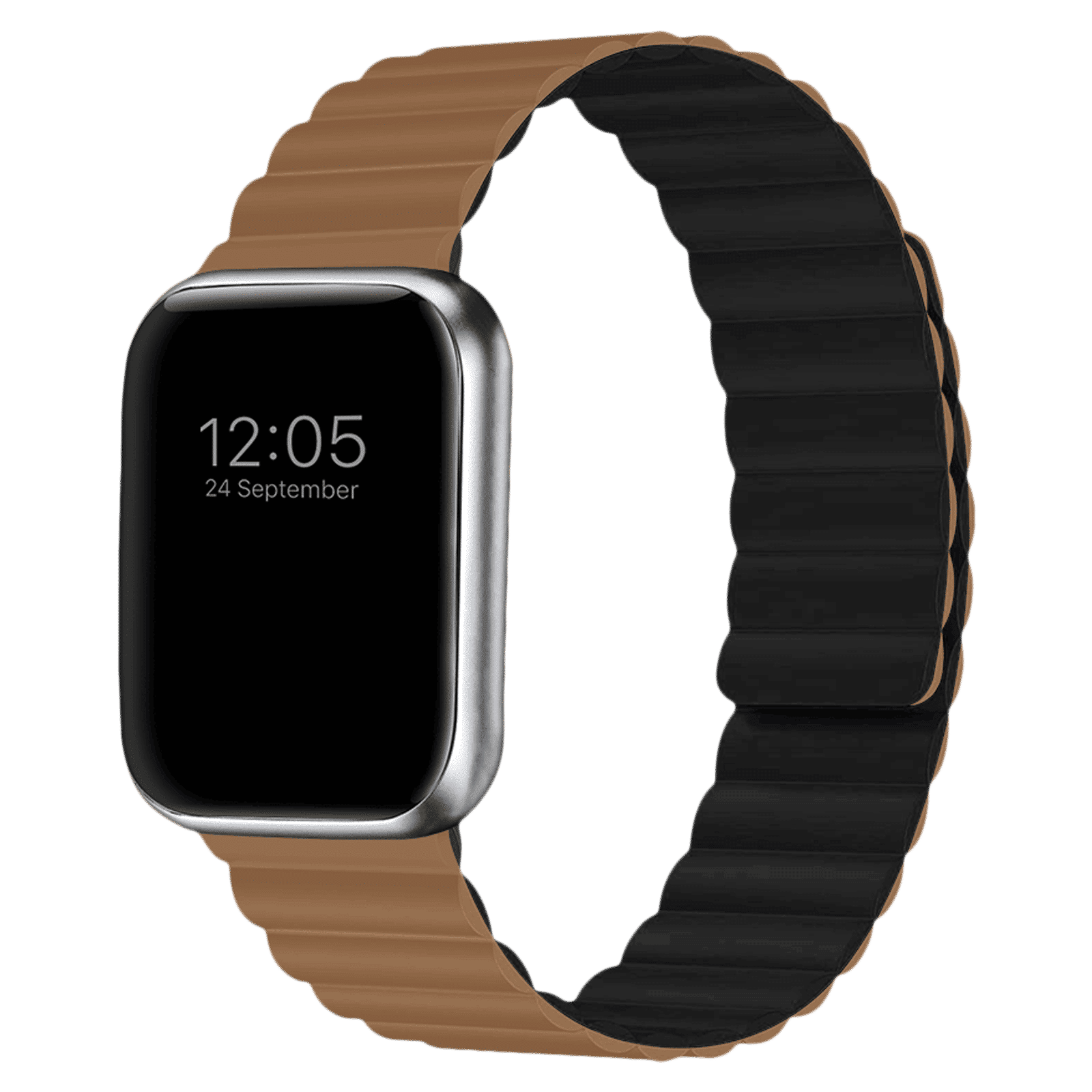 GRIPP Reverser Silicone Magnetic Strap for Apple Watch Ultra 2, Ultra, Watch Series SE, 4, 5, 6, 7, 8, 9 & 10 (44mm / 45mm / 46mm / 49mm) (Perfect Fit, Camel Black)_8