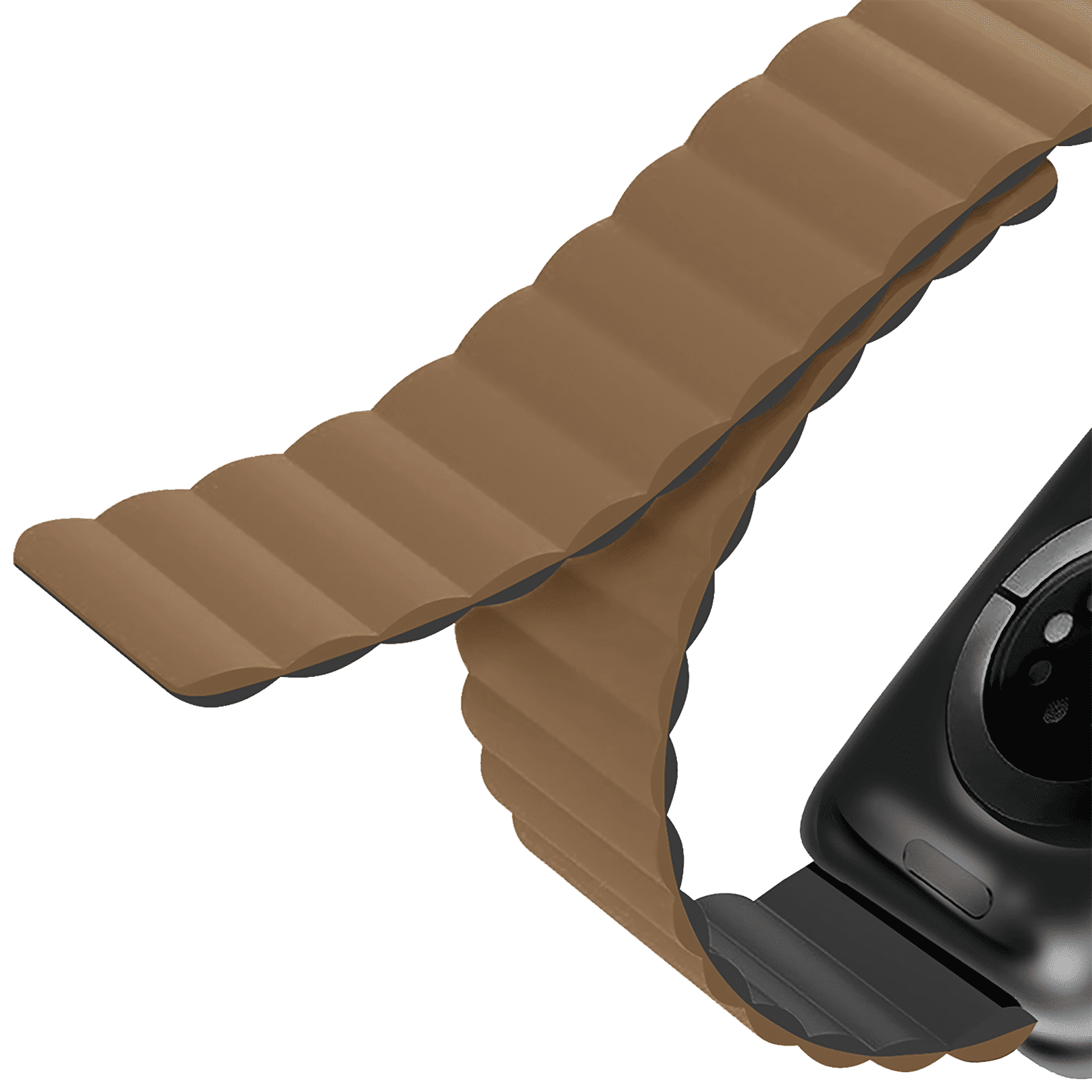 GRIPP Reverser Silicone Magnetic Strap for Apple Watch Ultra 2, Ultra, Watch Series SE, 4, 5, 6, 7, 8, 9 & 10 (44mm / 45mm / 46mm / 49mm) (Perfect Fit, Camel Black)_5