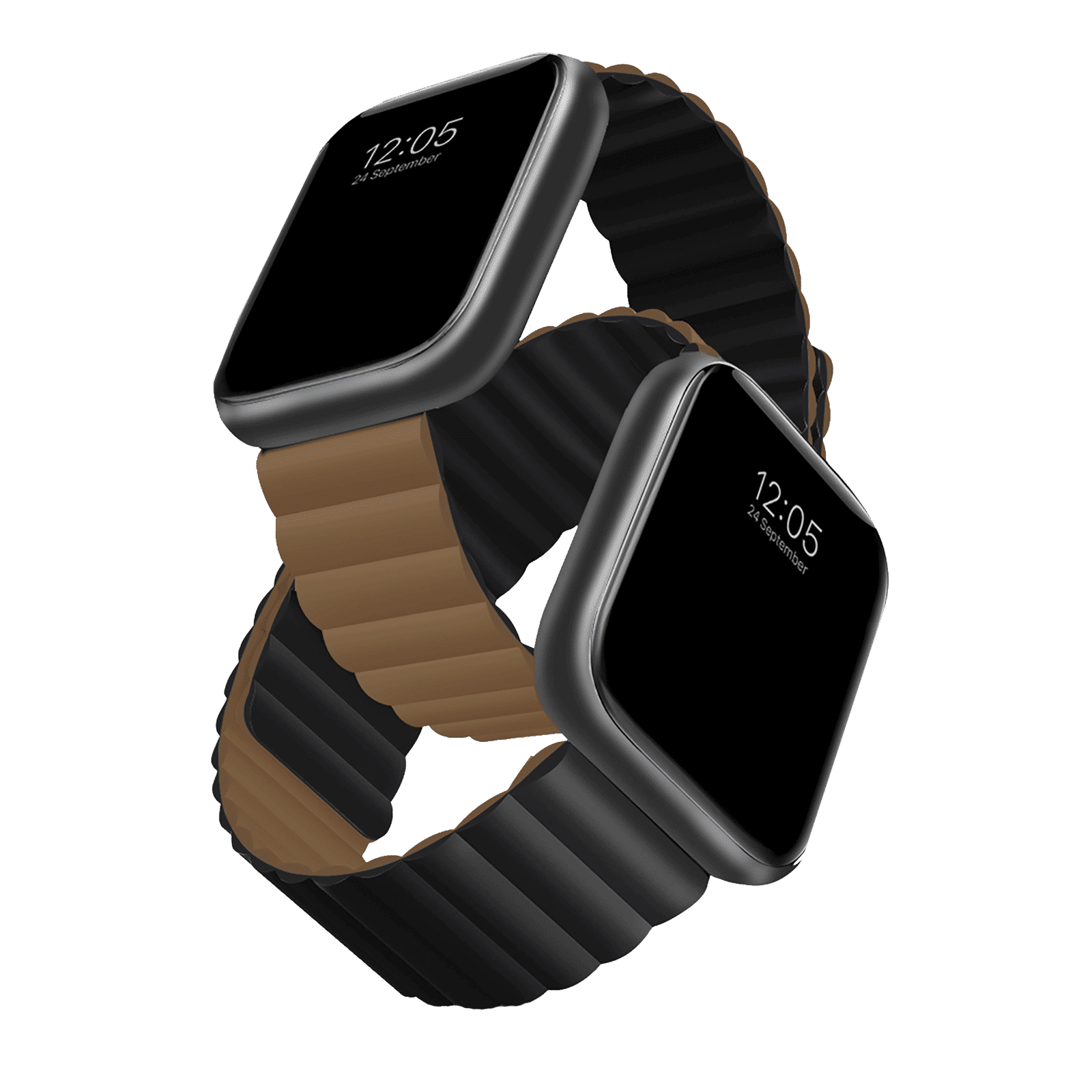 GRIPP Reverser Silicone Magnetic Strap for Apple Watch Ultra 2, Ultra, Watch Series SE, 4, 5, 6, 7, 8, 9 & 10 (44mm / 45mm / 46mm / 49mm) (Perfect Fit, Camel Black)_6