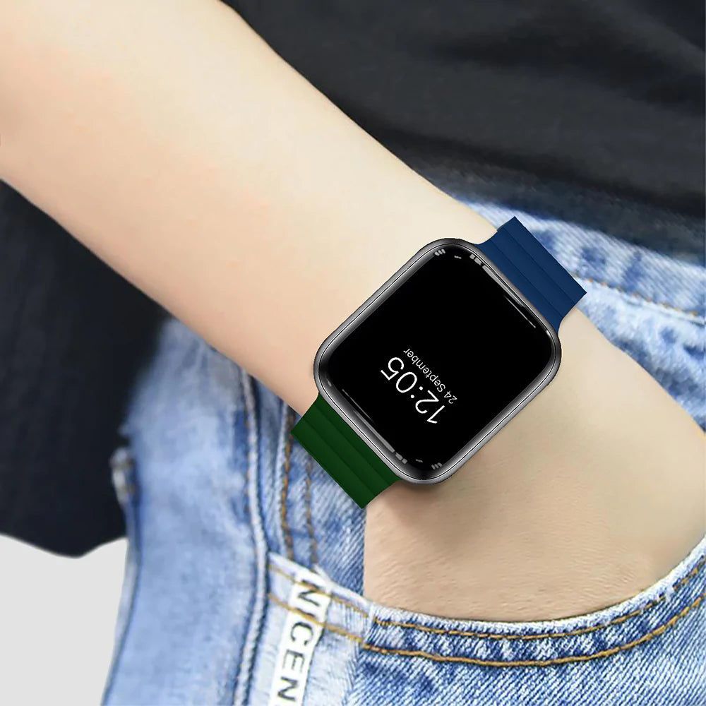 GRIPP Reverser Silicone Magnetic Strap for Apple Watch Ultra 2, Ultra, Watch Series SE, 4, 5, 6, 7, 8, 9 & 10 (44mm / 45mm / 46mm / 49mm) (Perfect Fit, Green Blue)_5