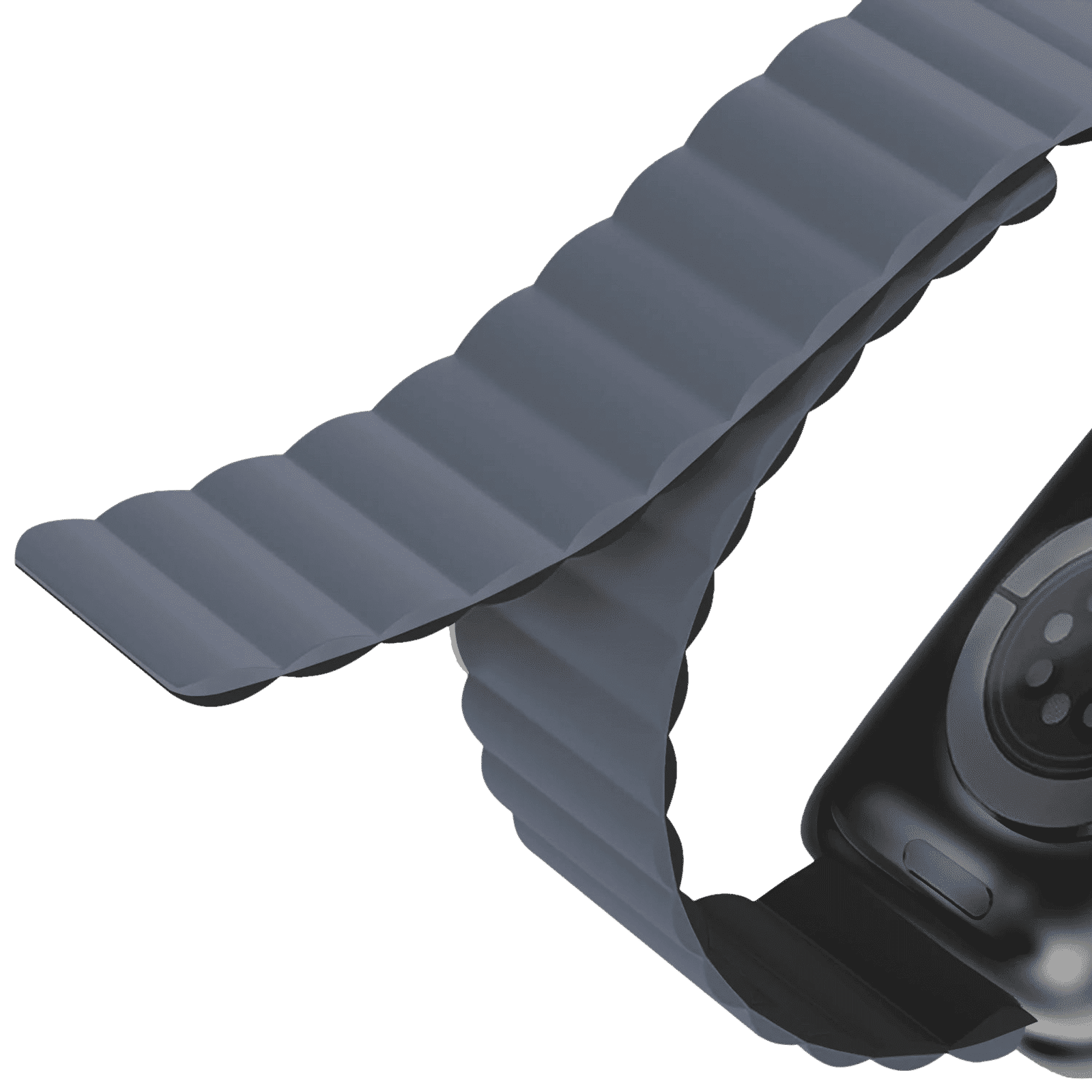 GRIPP Reverser Silicone Magnetic Strap for Apple Watch Ultra 2, Ultra, Watch Series SE, 4, 5, 6, 7, 8, 9 & 10 (44mm / 45mm / 46mm / 49mm) (Perfect Fit, Grey & Black)_5