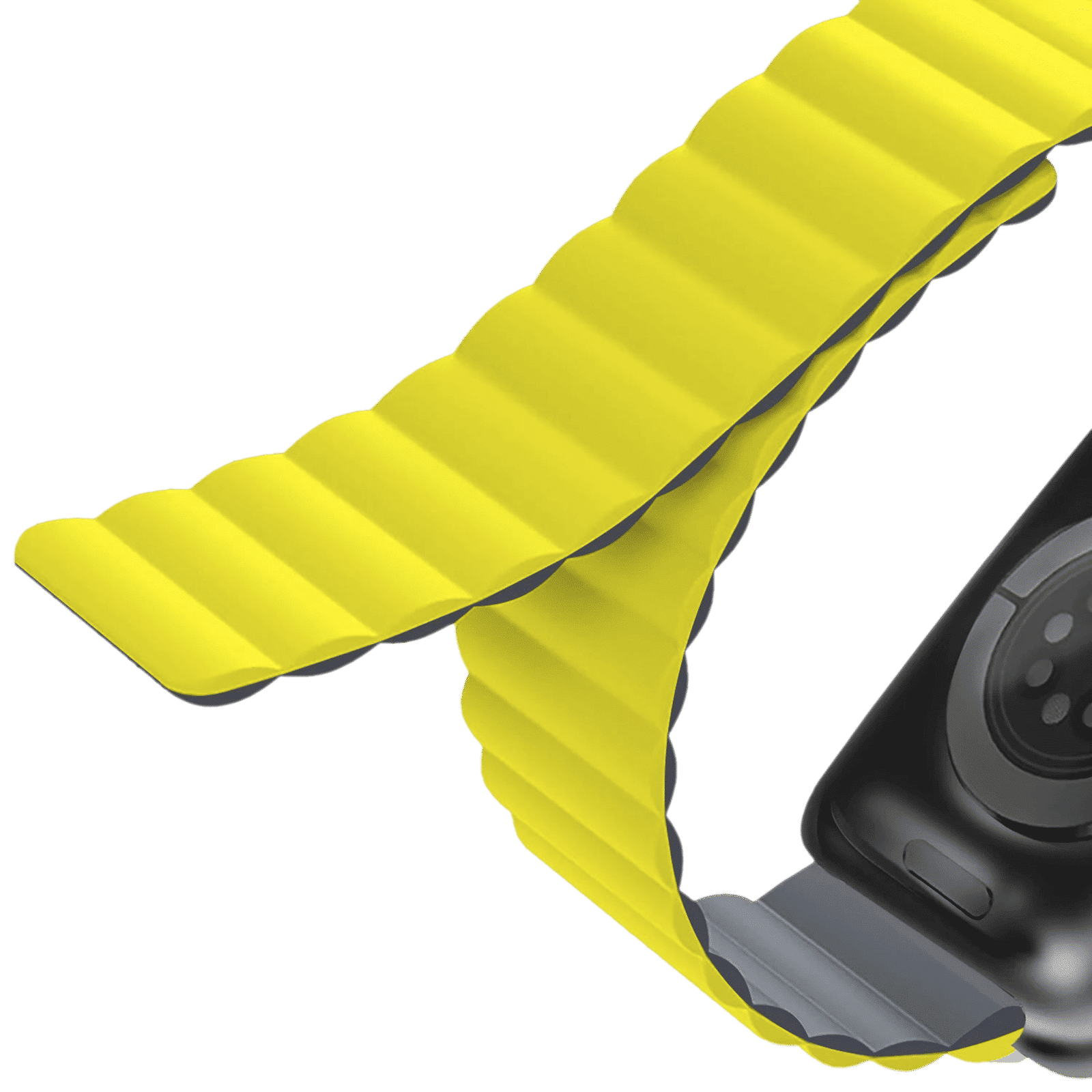 GRIPP Reverser Silicone Magnetic Strap for Apple Watch Ultra 2, Ultra, Watch Series SE, 4, 5, 6, 7, 8, 9 & 10 (44mm / 45mm / 46mm / 49mm) (Perfect Fit, Grey & Yellow)_5