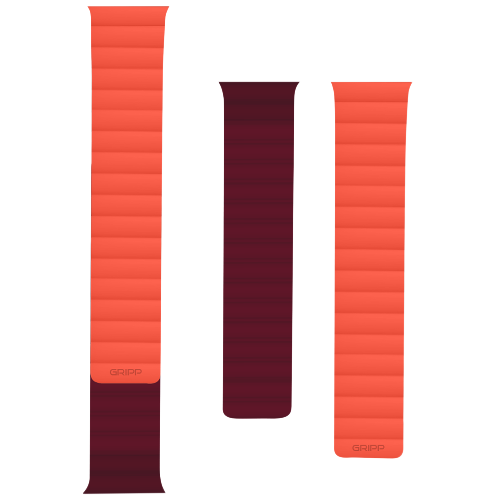 GRIPP Reverser Silicone Magnetic Strap for Apple Watch Ultra 2, Ultra, Watch Series SE, 4, 5, 6, 7, 8, 9 & 10 (44mm / 45mm / 46mm / 49mm) (Perfect Fit, Wine Red & Red)_1