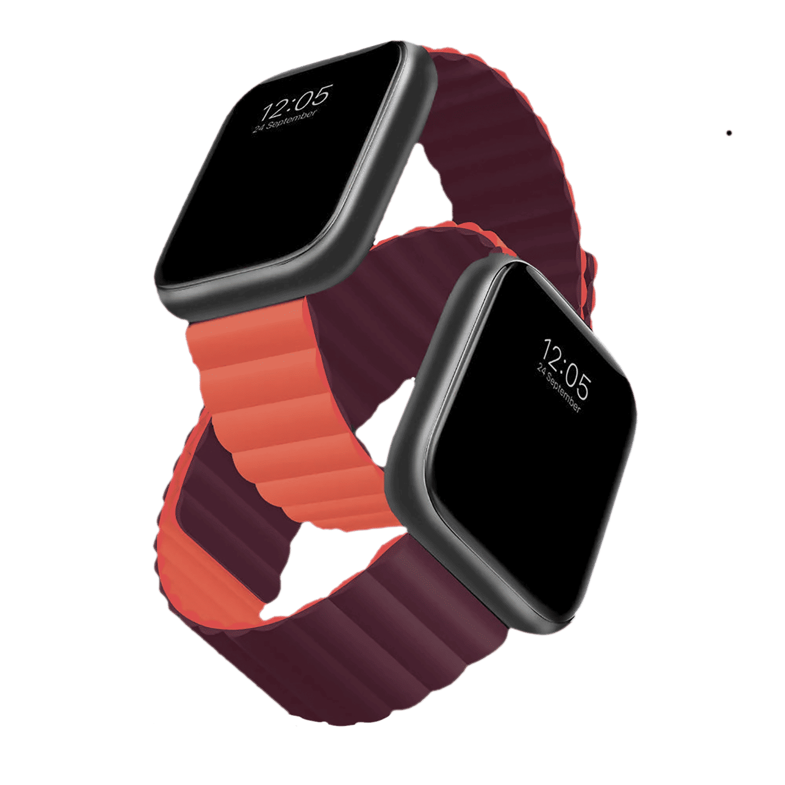 GRIPP Reverser Silicone Magnetic Strap for Apple Watch Ultra 2, Ultra, Watch Series SE, 4, 5, 6, 7, 8, 9 & 10 (44mm / 45mm / 46mm / 49mm) (Perfect Fit, Wine Red & Red)_7