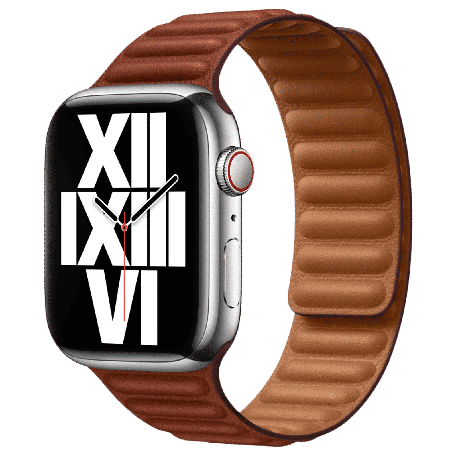 Apple Link Leather Magnetic Strap for Apple (42mm / 44mm / 45mm / 49mm, M / L) (Comfortable Fit, Umber)_2