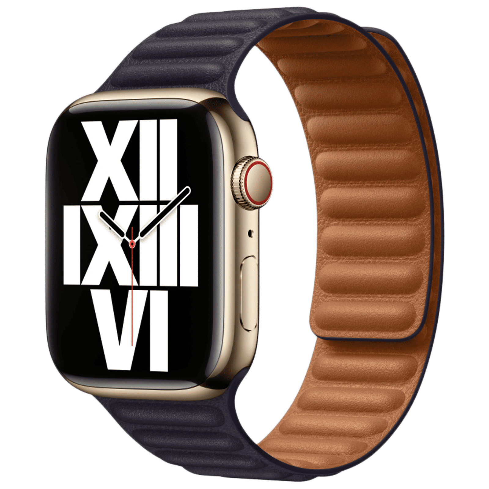 Apple Link Leather Magnetic Strap for Apple (42mm / 44mm / 45mm / 49mm, S / M) (Comfortable Fit, Ink)_2