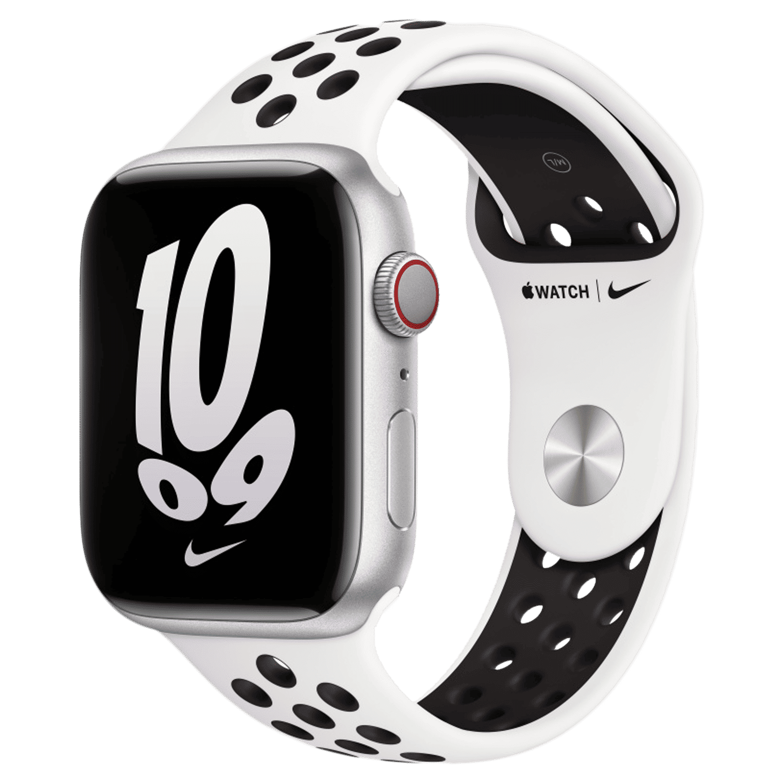 Apple Nike Fluoroelastomer Sport Band for Apple (42mm / 44mm / 45mm / 49mm) (Durable & Strong, Summit White/Black)_2