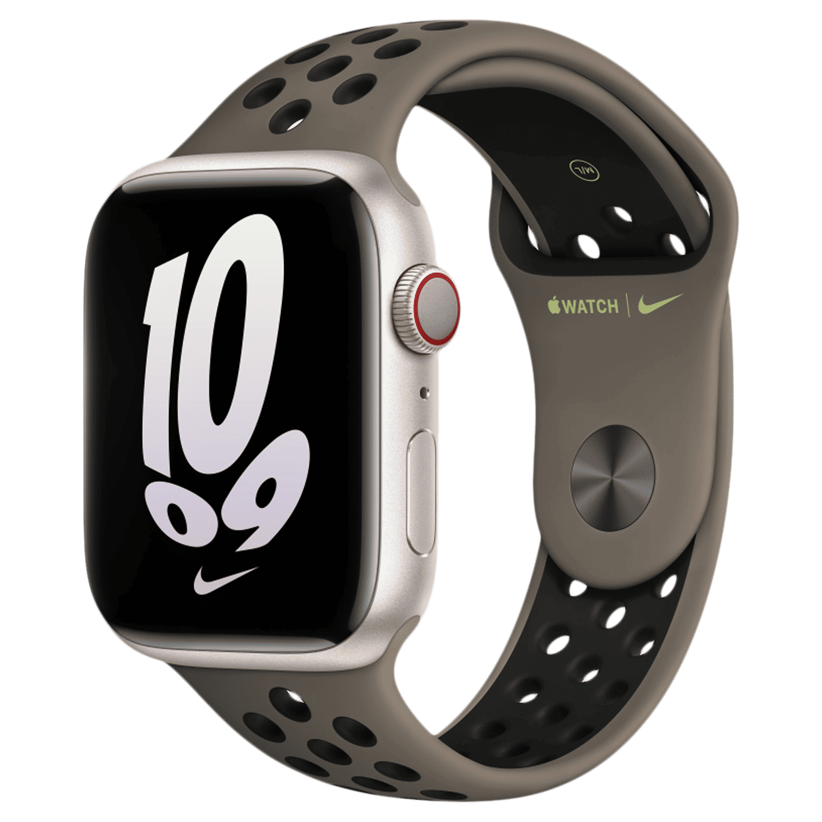 Apple Nike Fluoroelastomer Sport Band for Apple (42mm / 44mm / 45mm / 49mm) (Durable & Strong, Olive Grey/Black) Apple Nike Fluoroelastomer Sport Band for Apple (42mm / 44mm / 45mm / 49mm) (Durable & Strong, Olive Grey/Black)_2