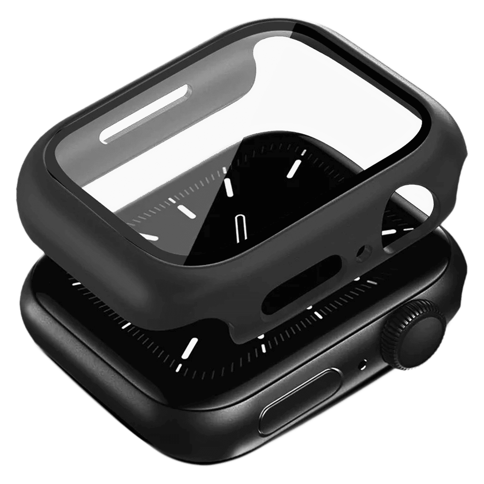 Gripp Defence Polycarbonate Bumper Case for Apple Watch Series 7, 6, 5, 4, 3, 2, 1 & SE (49mm) (Built-in Tempered Glass, Black)_1