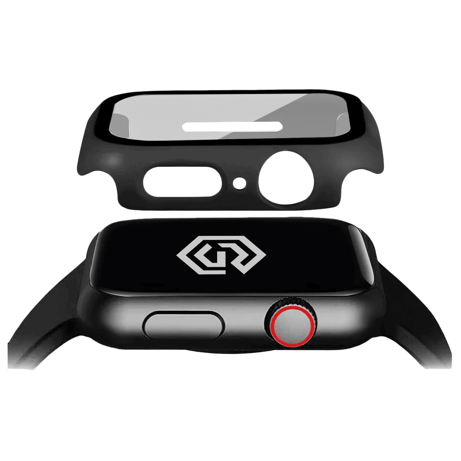 Gripp Defence Polycarbonate Bumper Case for Apple Watch Series 7, 6, 5, 4, 3, 2, 1 & SE (49mm) (Built-in Tempered Glass, Black)_6