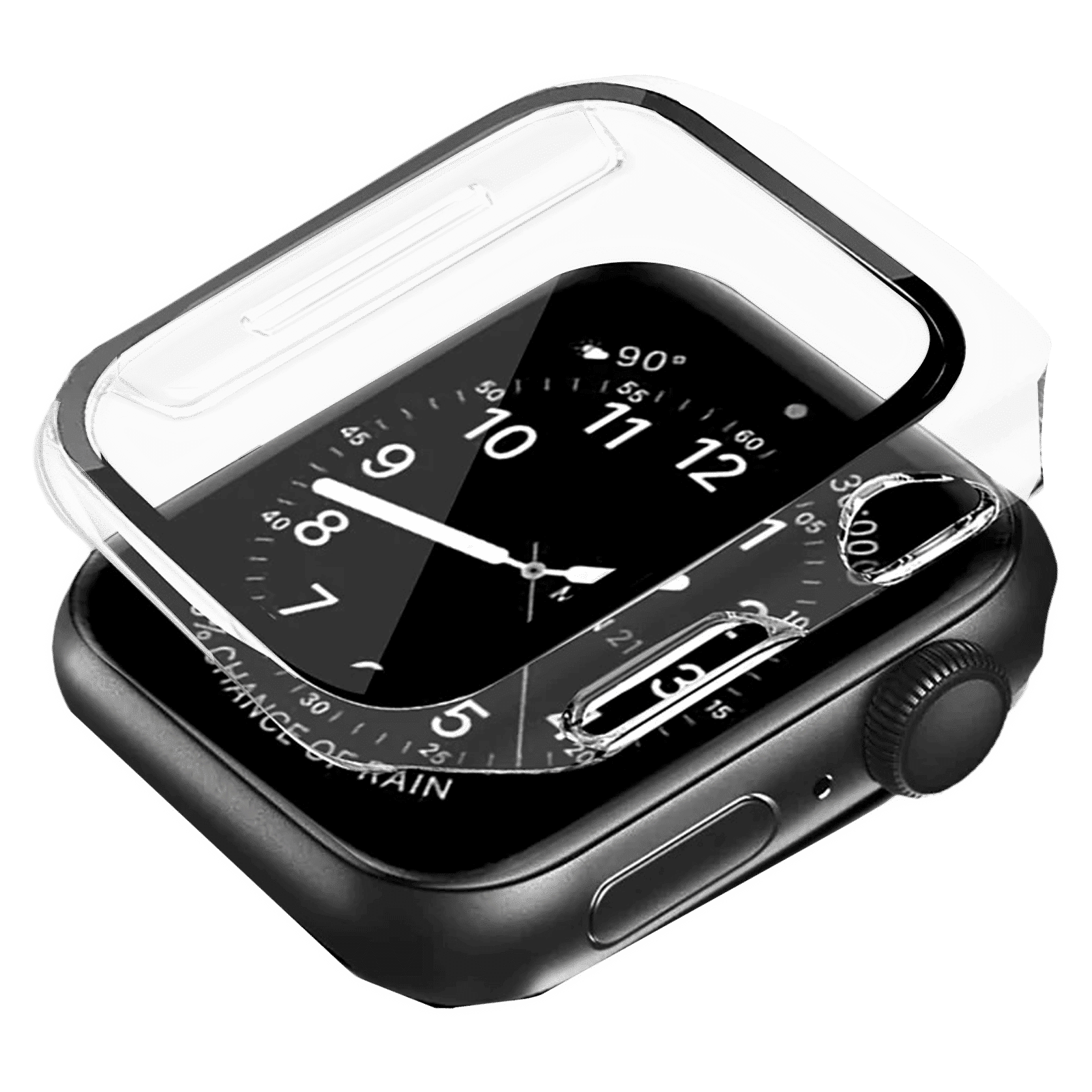 Gripp Defence Polycarbonate Bumper Case for Apple Watch Series 7, 6, 5, 4, 3, 2, 1 & SE (49mm) (Built-in Tempered Glass, Transparent)_1