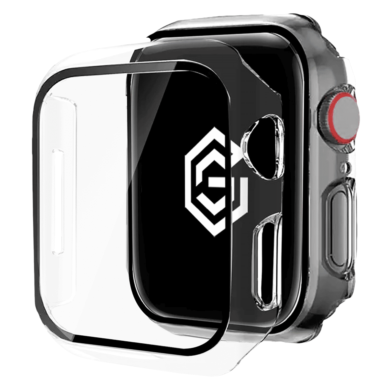 Gripp Defence Polycarbonate Bumper Case for Apple Watch Series 7, 6, 5, 4, 3, 2, 1 & SE (49mm) (Built-in Tempered Glass, Transparent)_5