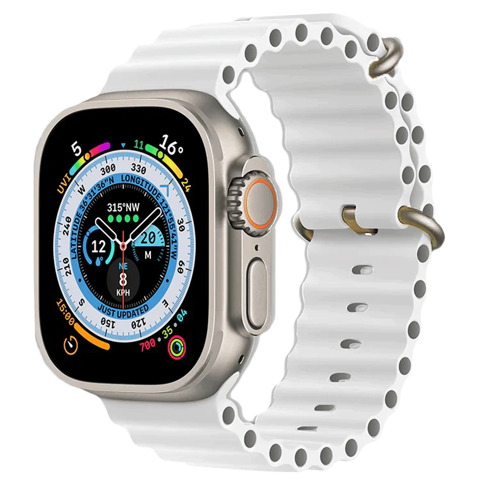 Gripp Solo Silicon & Elastomer Strap for Apple Watch Series 8, 7, 6, 5, 4, 3, 2, 1 & SE (45mm / 49mm) (Lightweight & Durable, White)_3
