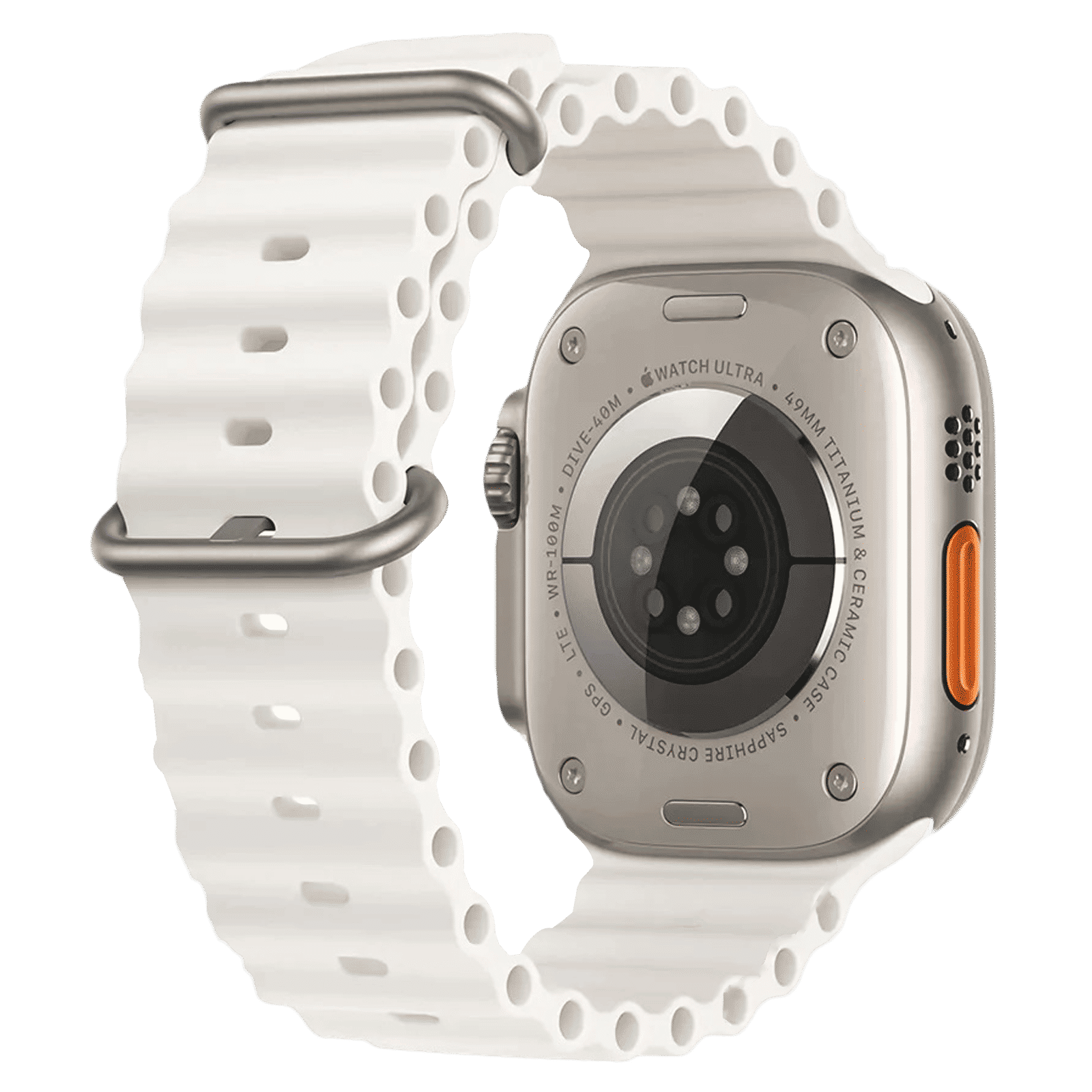 Gripp Solo Silicon & Elastomer Strap for Apple Watch Series 8, 7, 6, 5, 4, 3, 2, 1 & SE (45mm / 49mm) (Lightweight & Durable, White)_5