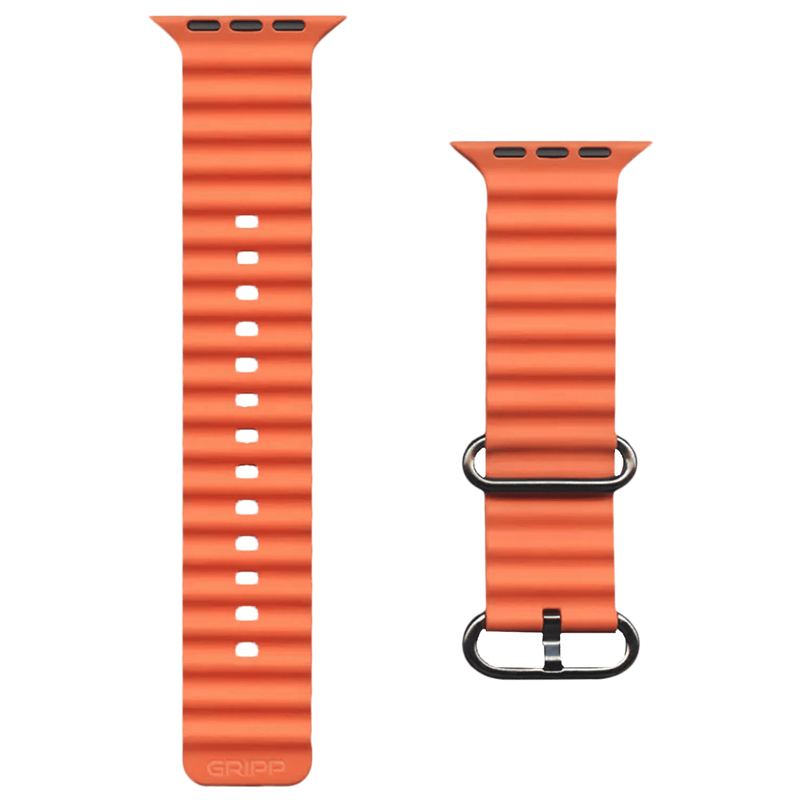 Gripp Solo Silicon & Elastomer Strap for Apple Watch Series 8, 7, 6, 5, 4, 3, 2, 1 & SE (45mm / 49mm) (Lightweight & Durable, Orange)_1