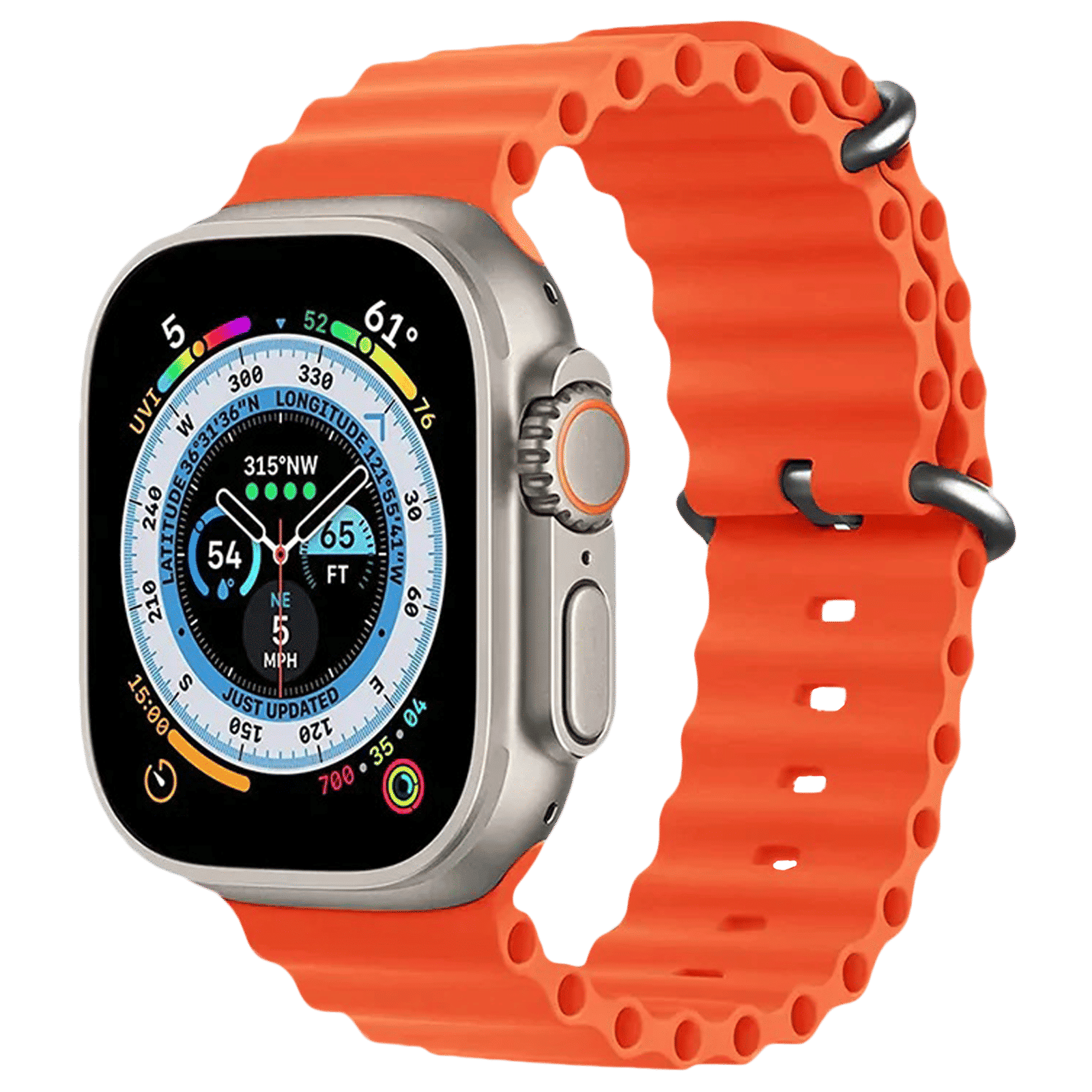 Gripp Solo Silicon & Elastomer Strap for Apple Watch Series 8, 7, 6, 5, 4, 3, 2, 1 & SE (45mm / 49mm) (Lightweight & Durable, Orange)_3