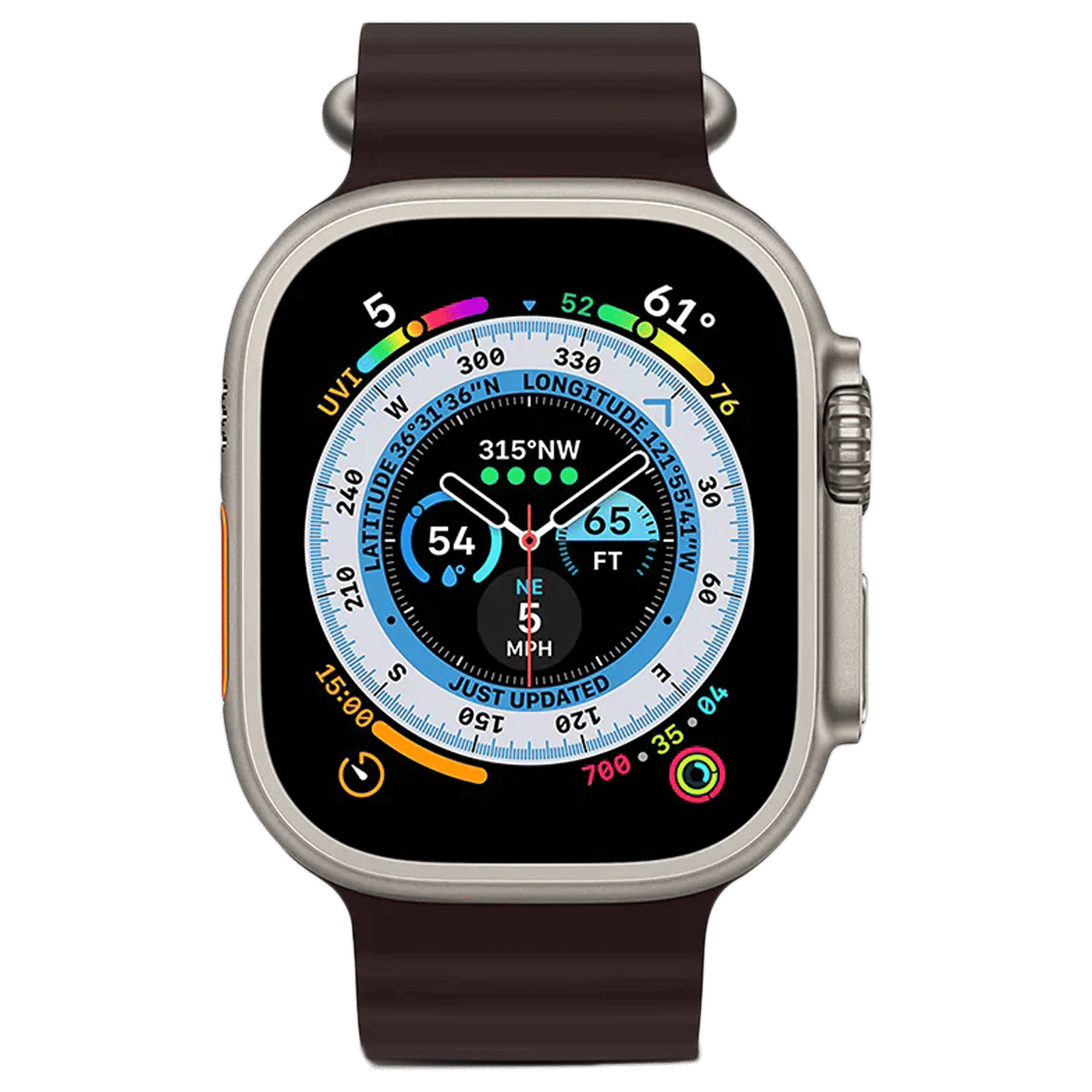 Gripp Solo Silicon & Elastomer Strap for Apple Watch Series 8, 7, 6, 5, 4, 3, 2, 1 & SE (45mm / 49mm) (Lightweight & Durable, Brown)_4